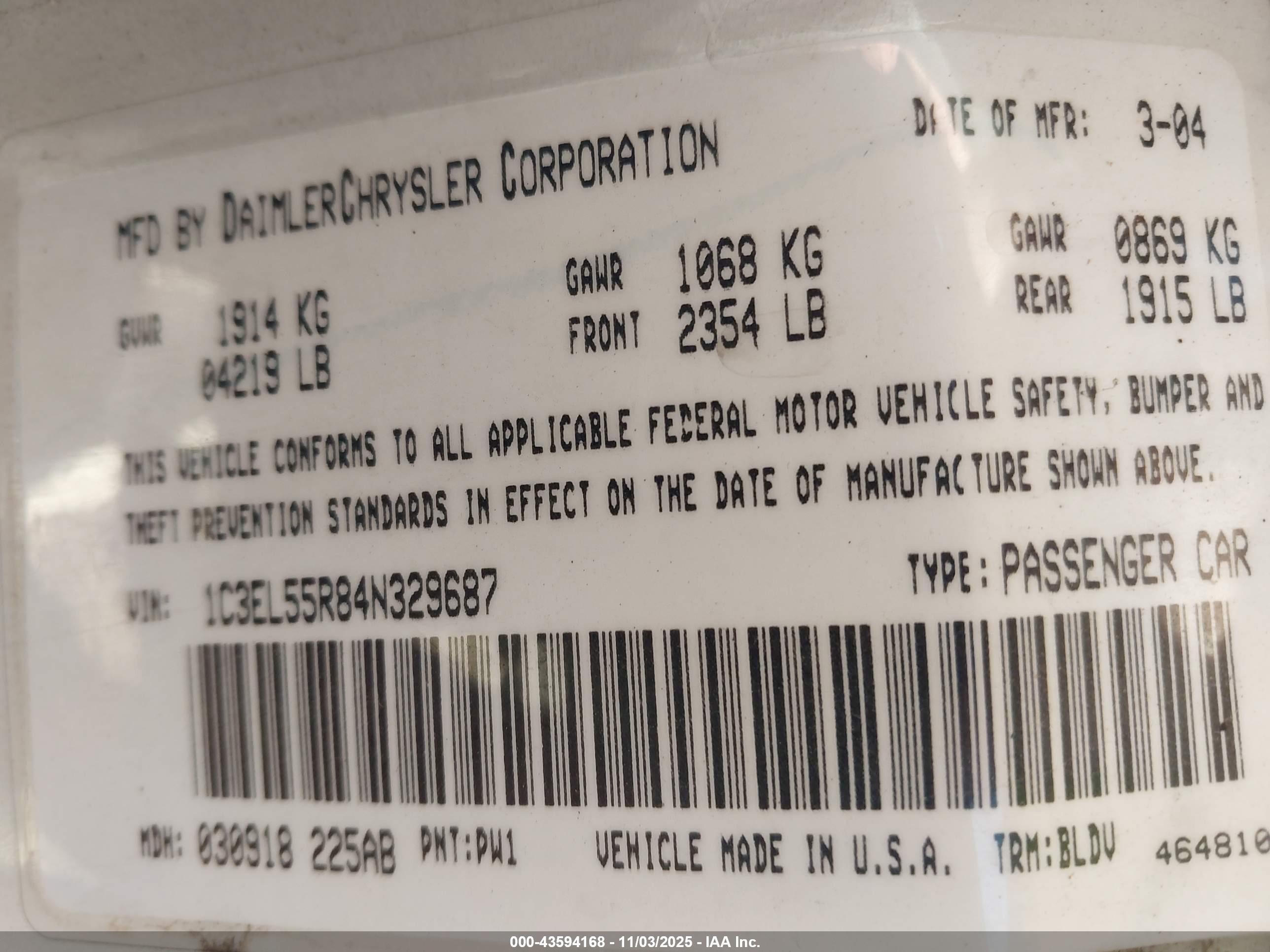 CHRYSLER SEBRING image 9