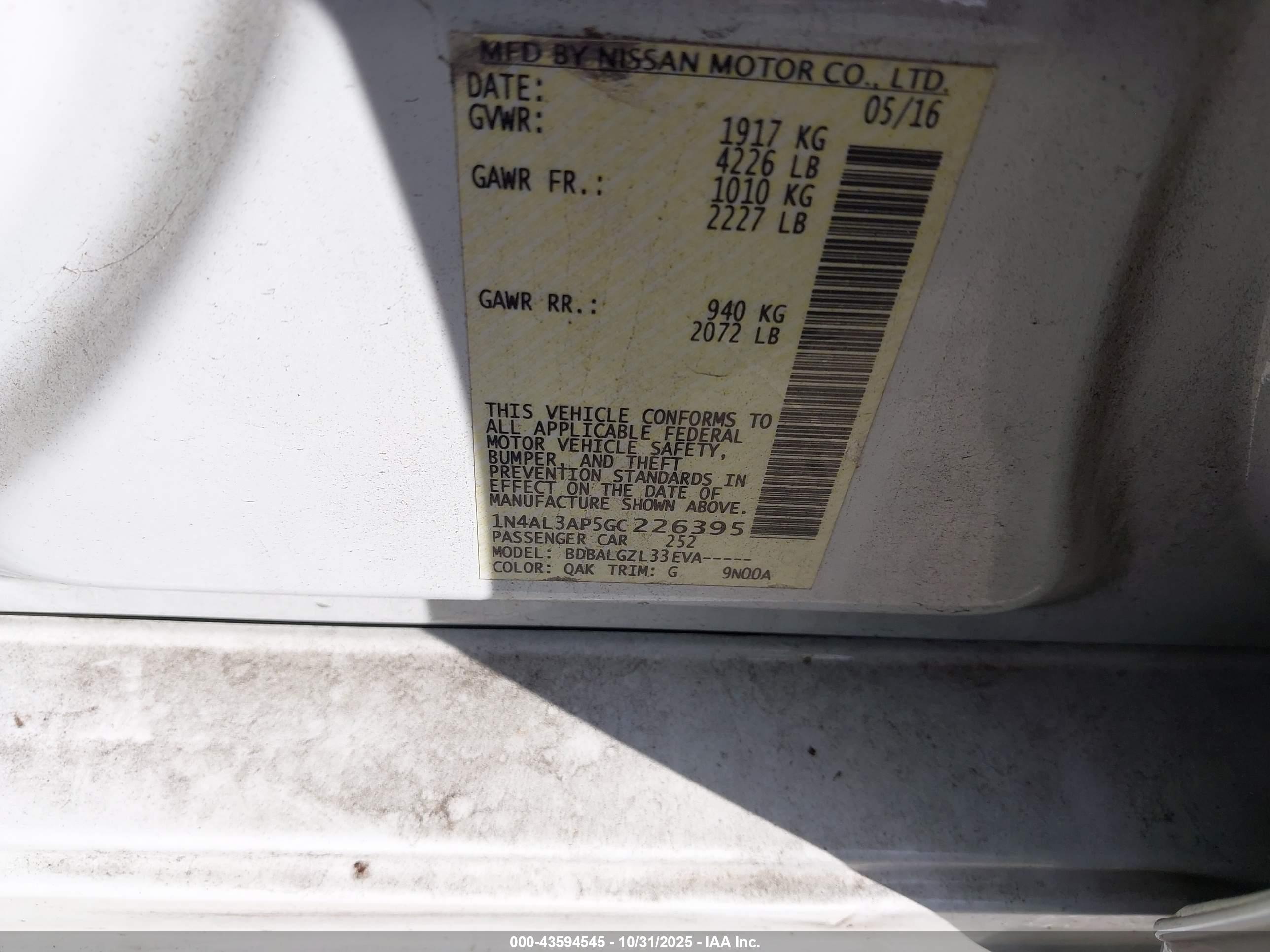 NISSAN ALTIMA image 9