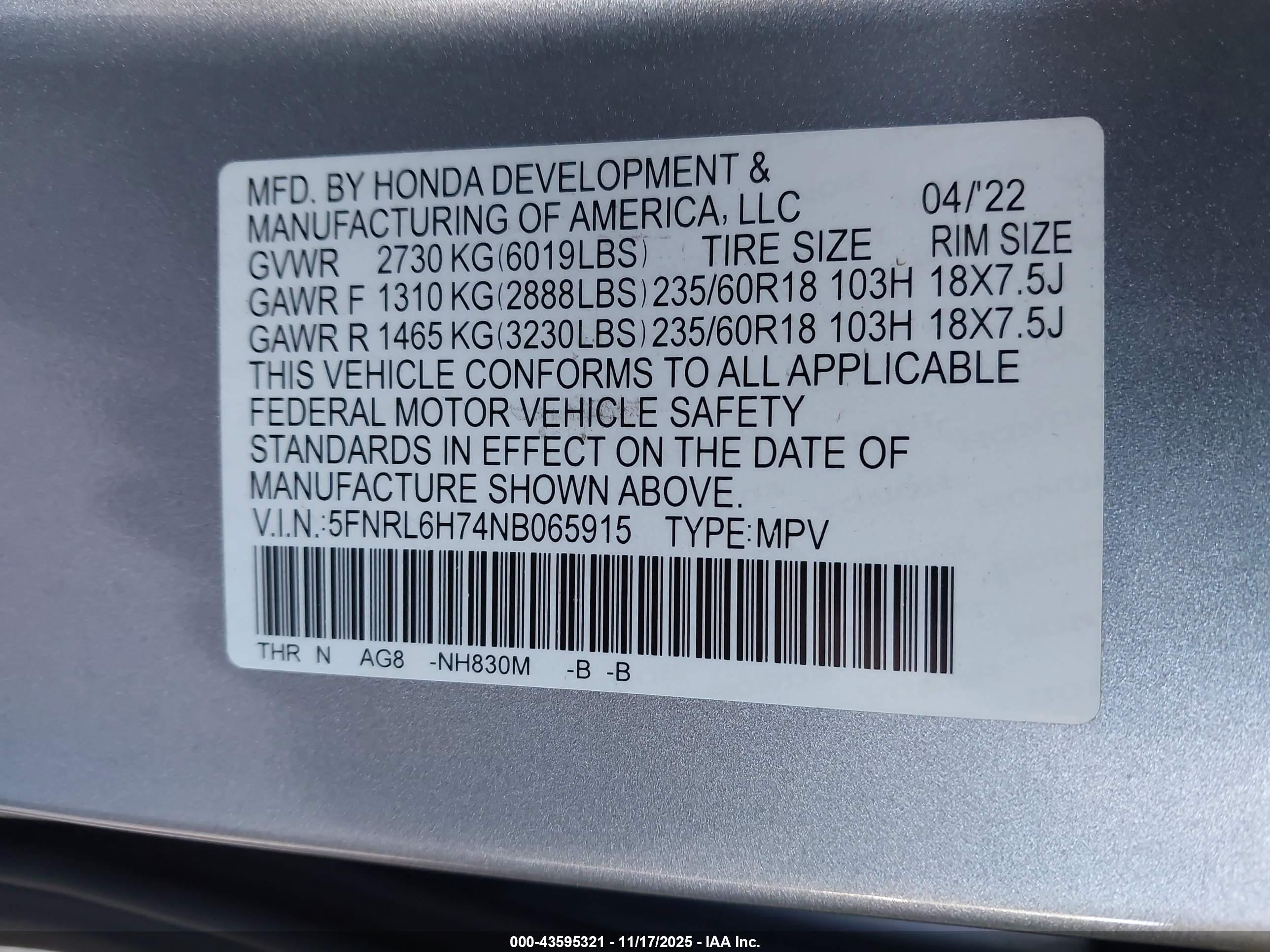 HONDA ODYSSEY image 9
