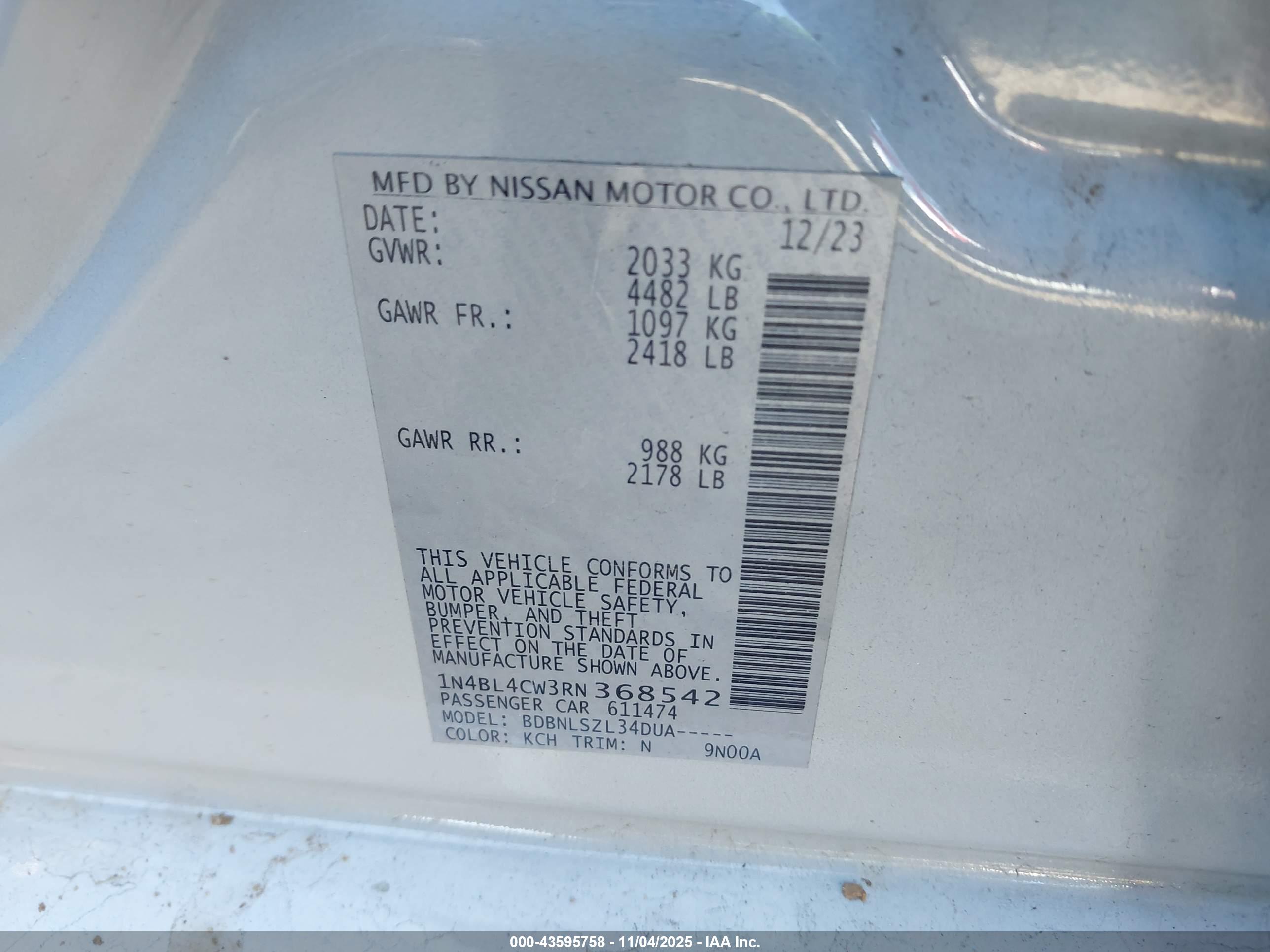 NISSAN ALTIMA image 9