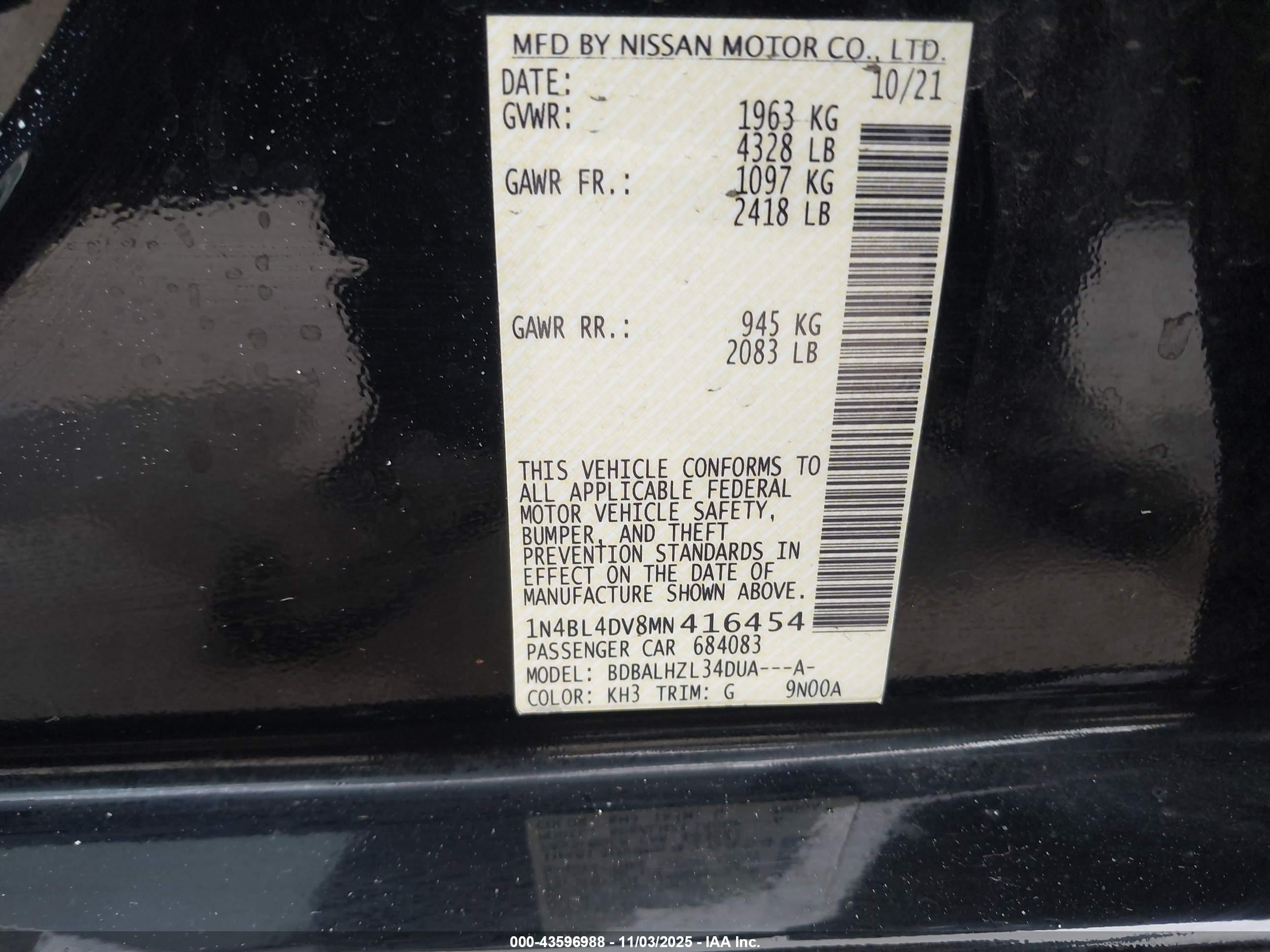 NISSAN ALTIMA image 9