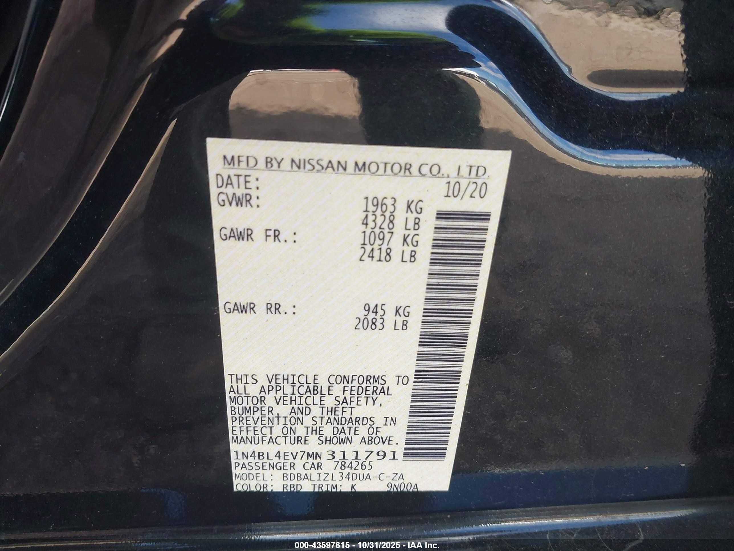NISSAN ALTIMA image 9