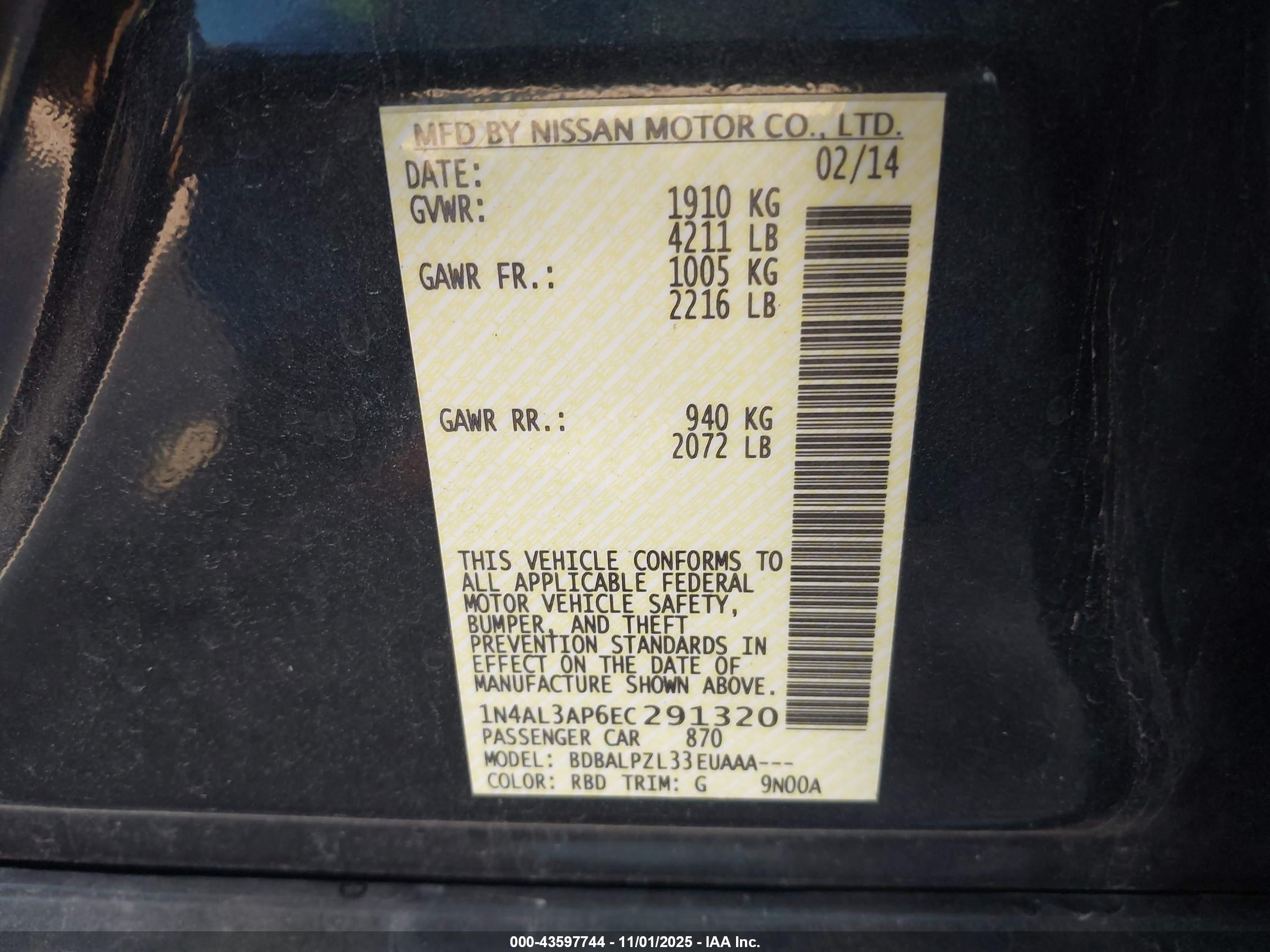 NISSAN ALTIMA image 9