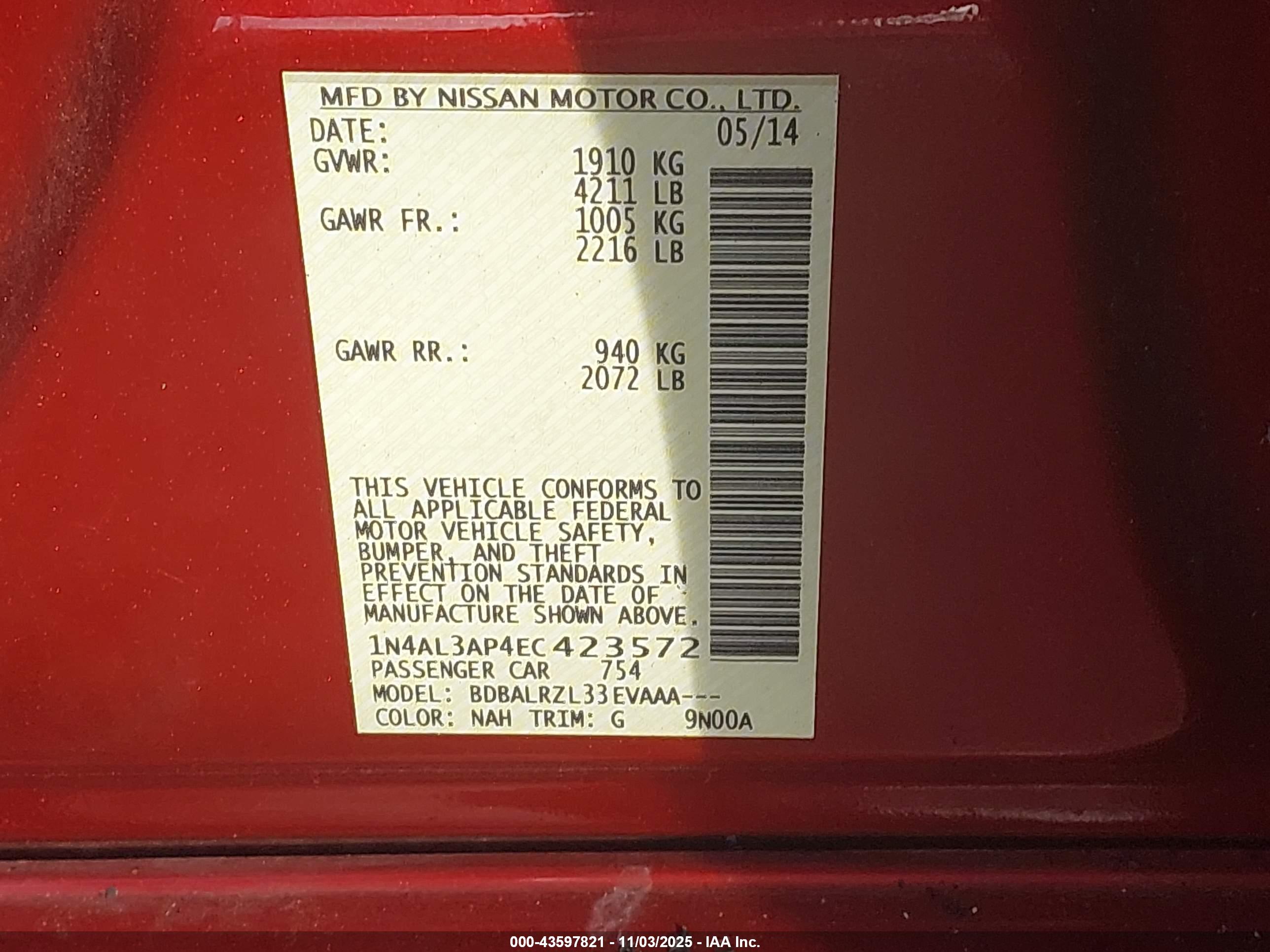 NISSAN ALTIMA image 9