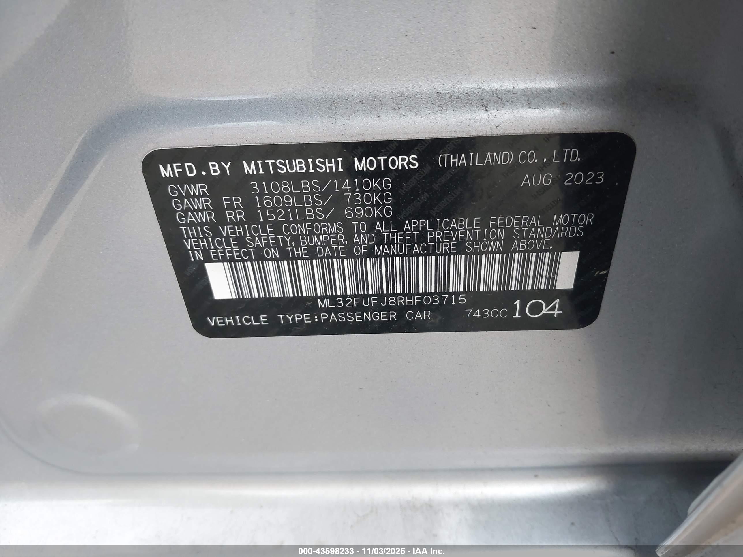 MITSUBISHI MIRAGE image 9