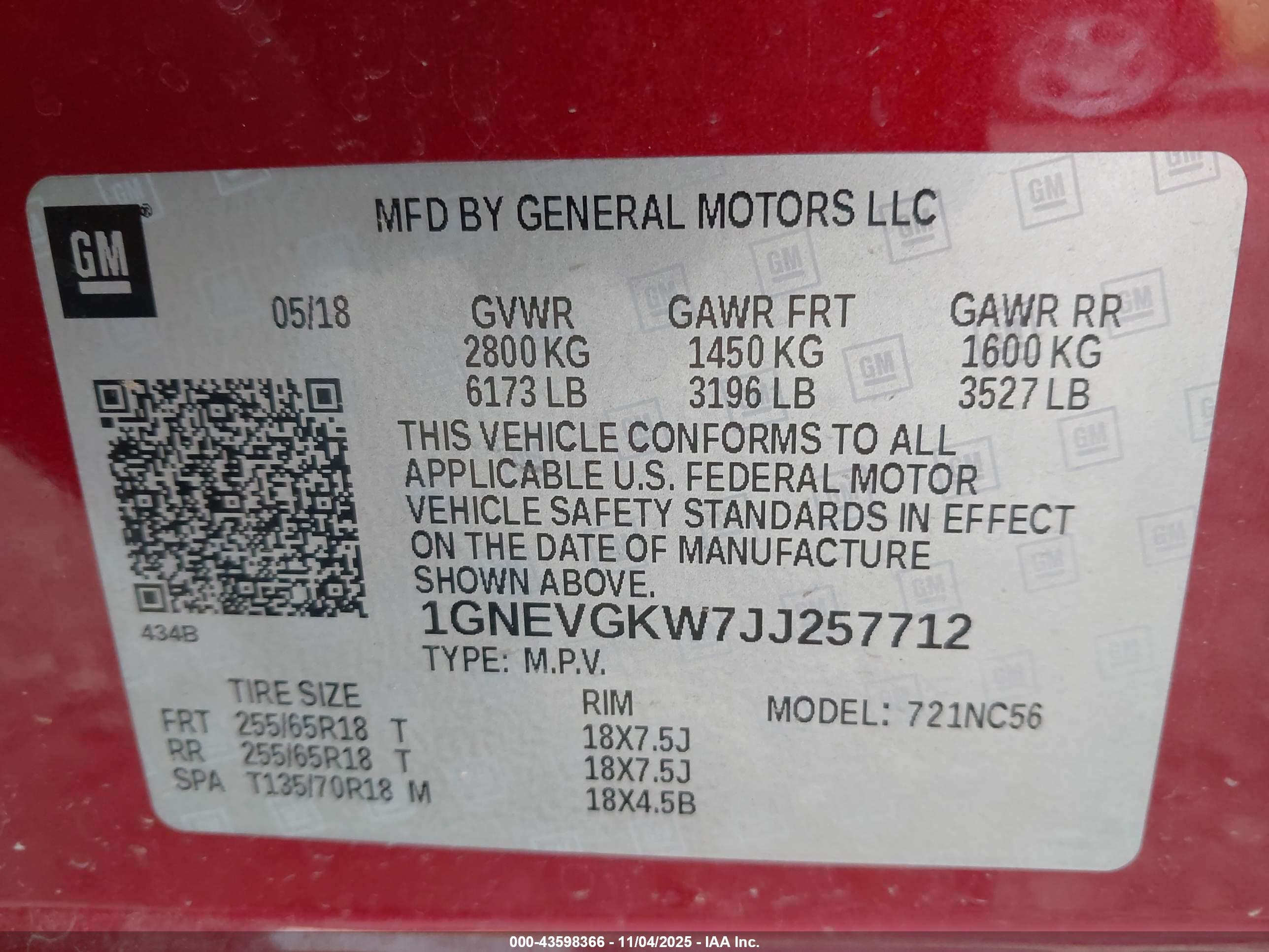 CHEVROLET TRAVERSE image 9