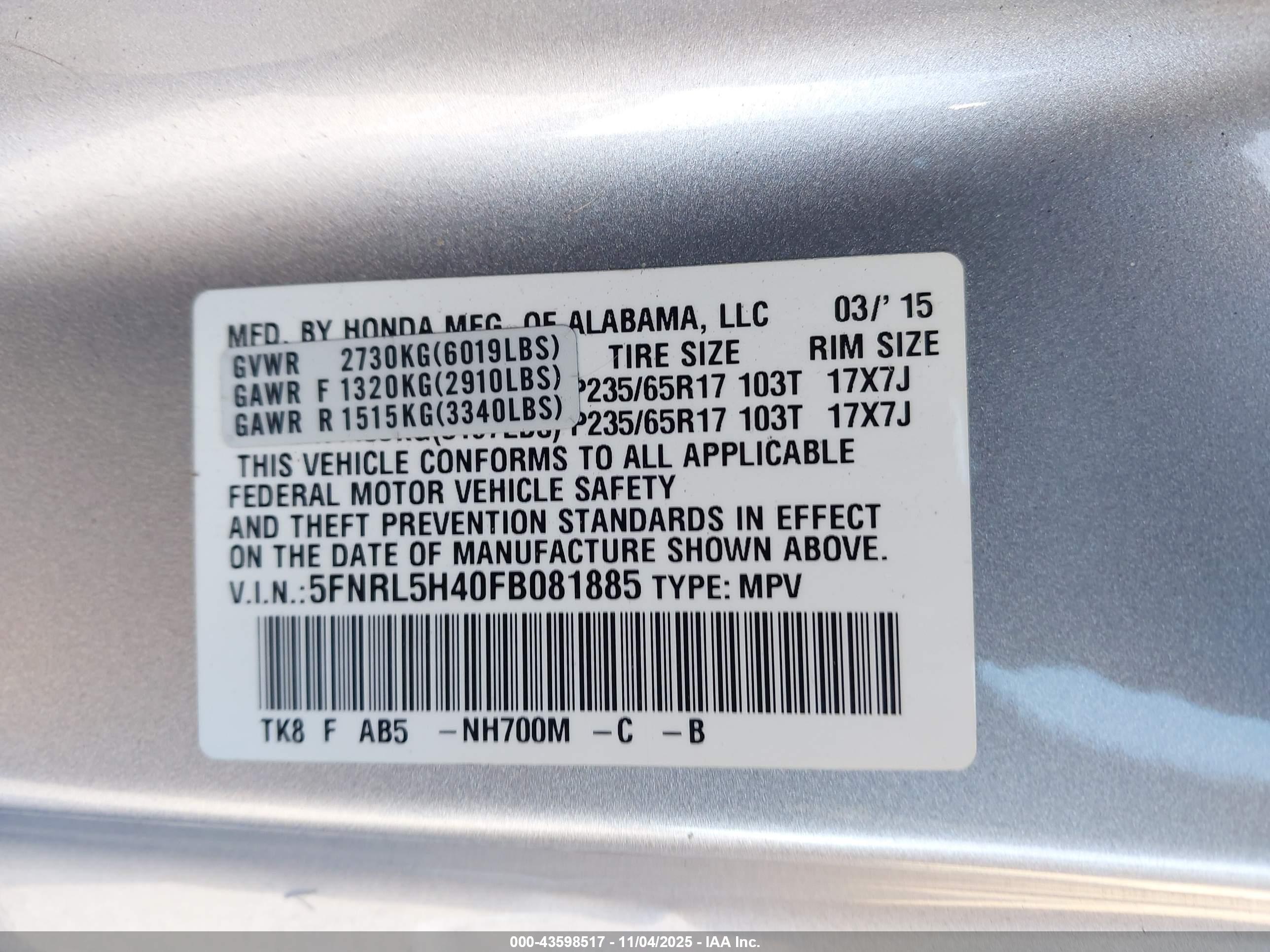 HONDA ODYSSEY image 9