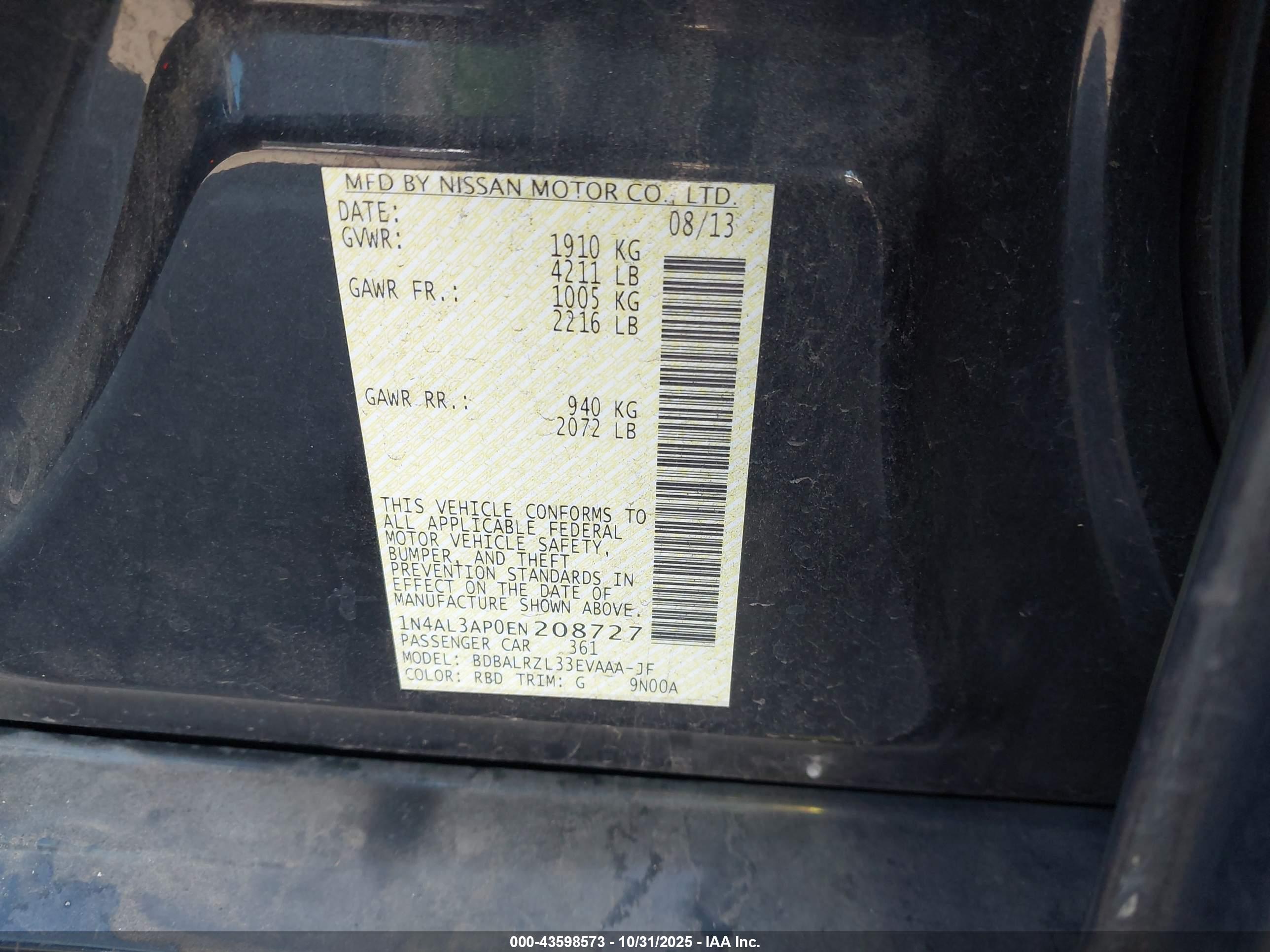 NISSAN ALTIMA image 9