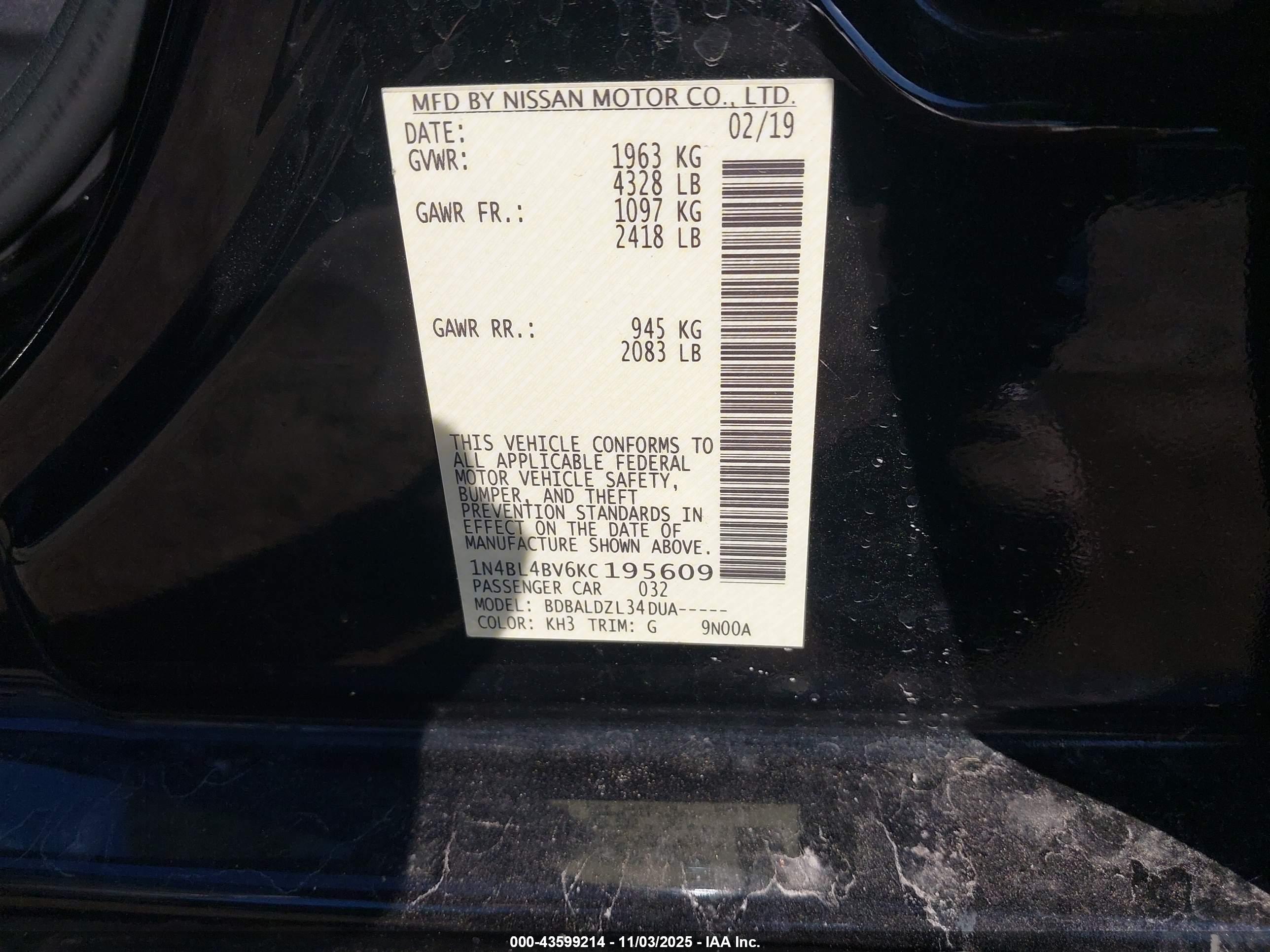 NISSAN ALTIMA image 9