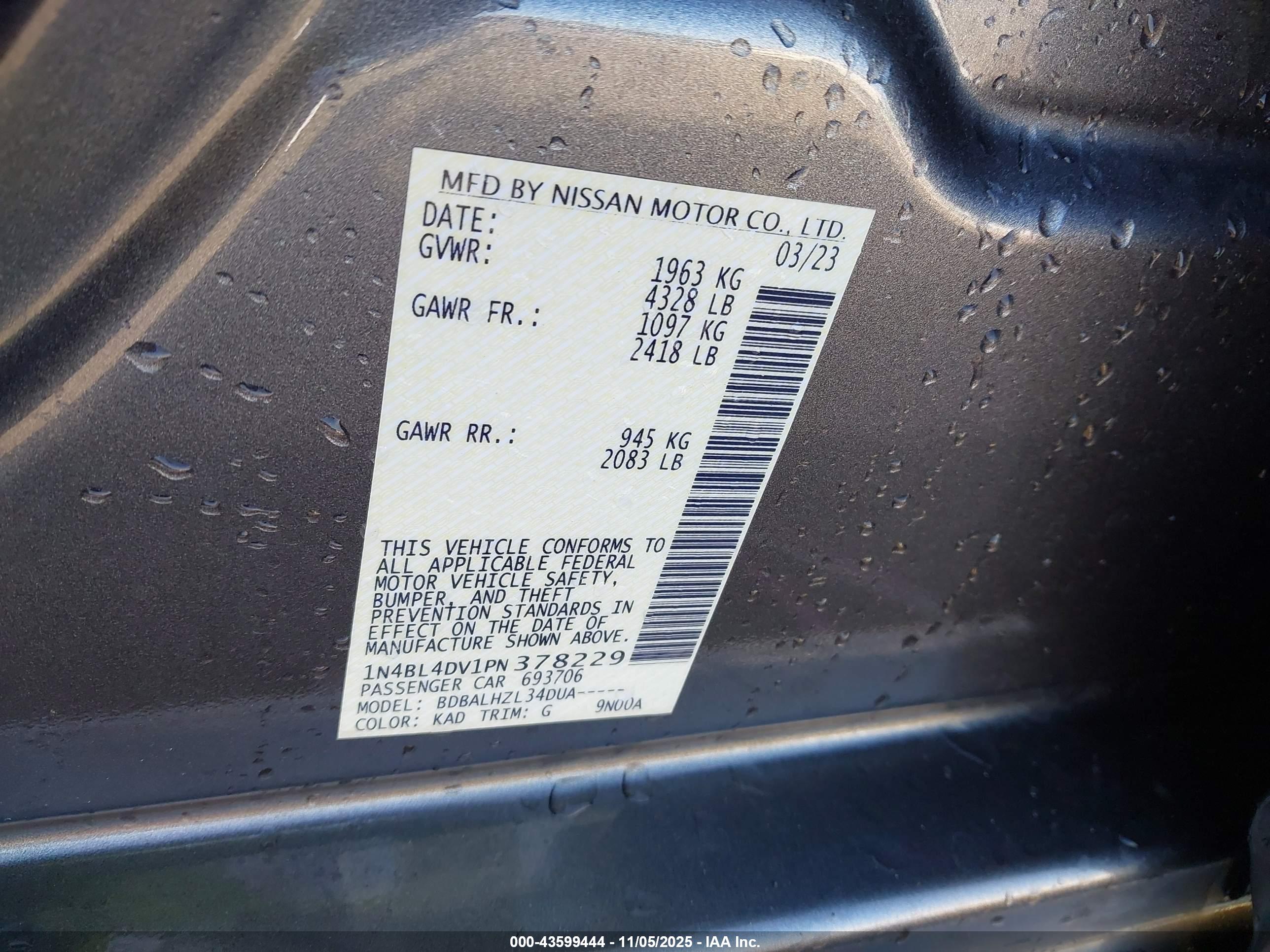 NISSAN ALTIMA image 9