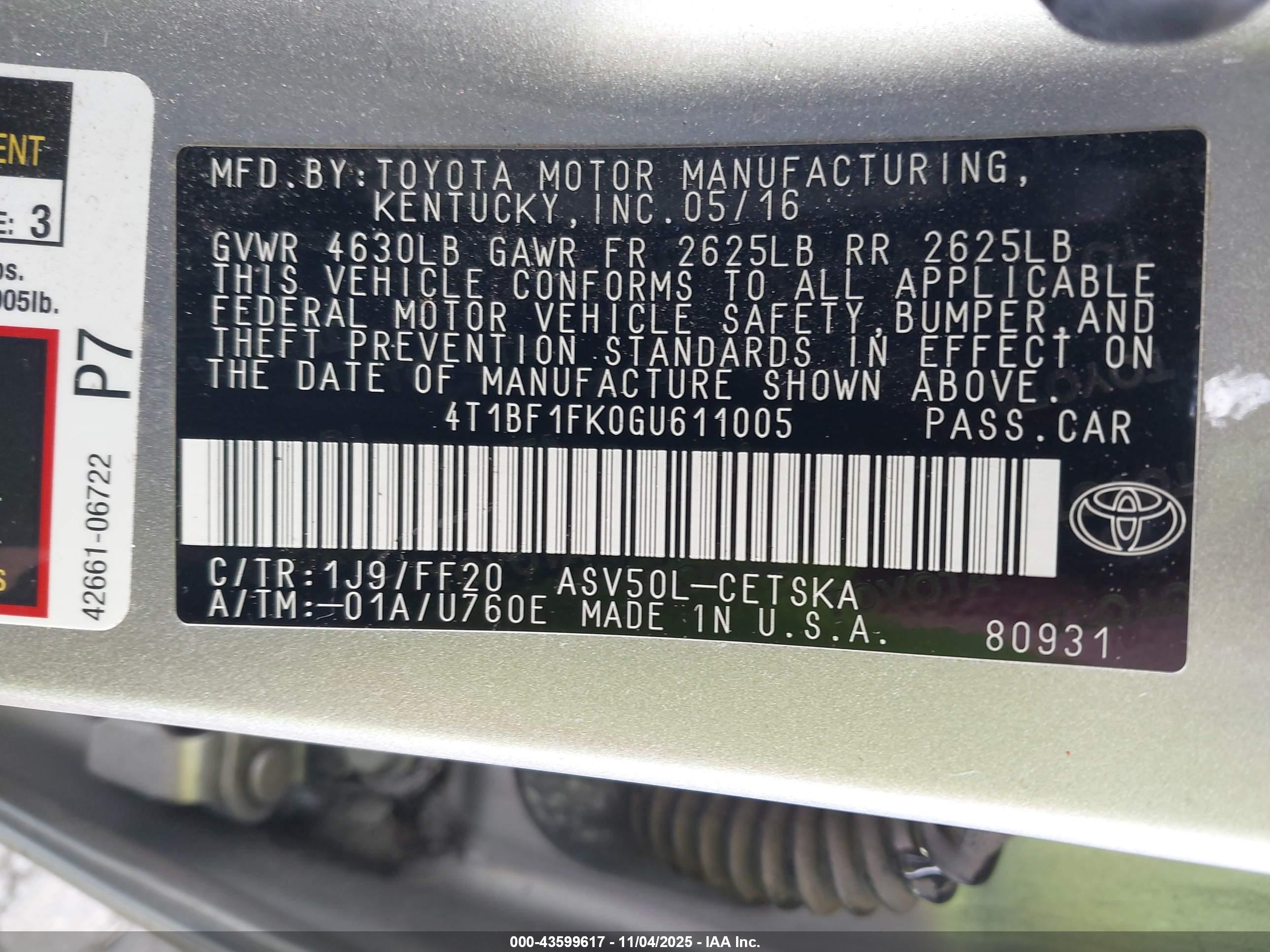 TOYOTA CAMRY image 9