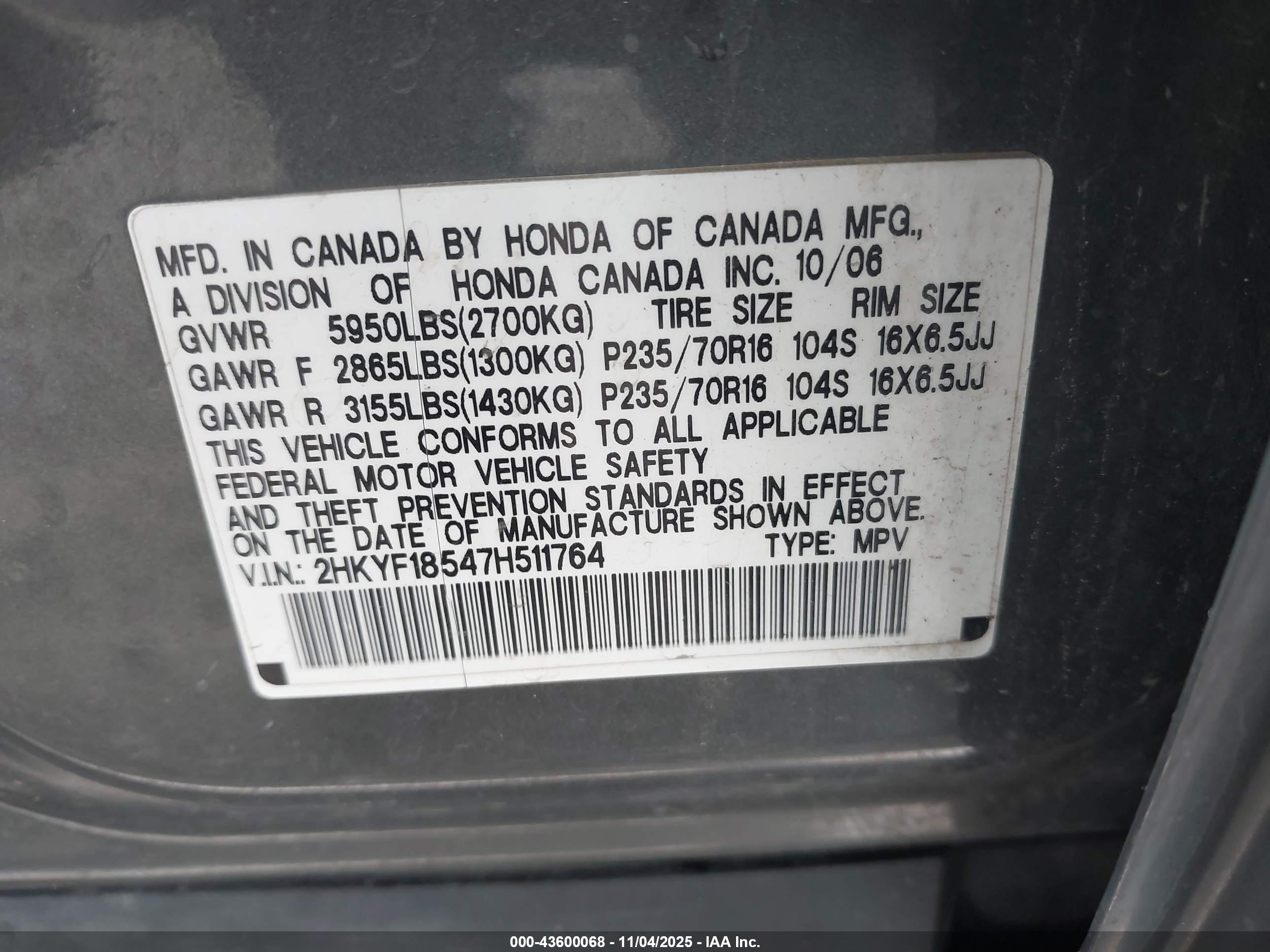 HONDA PILOT image 9