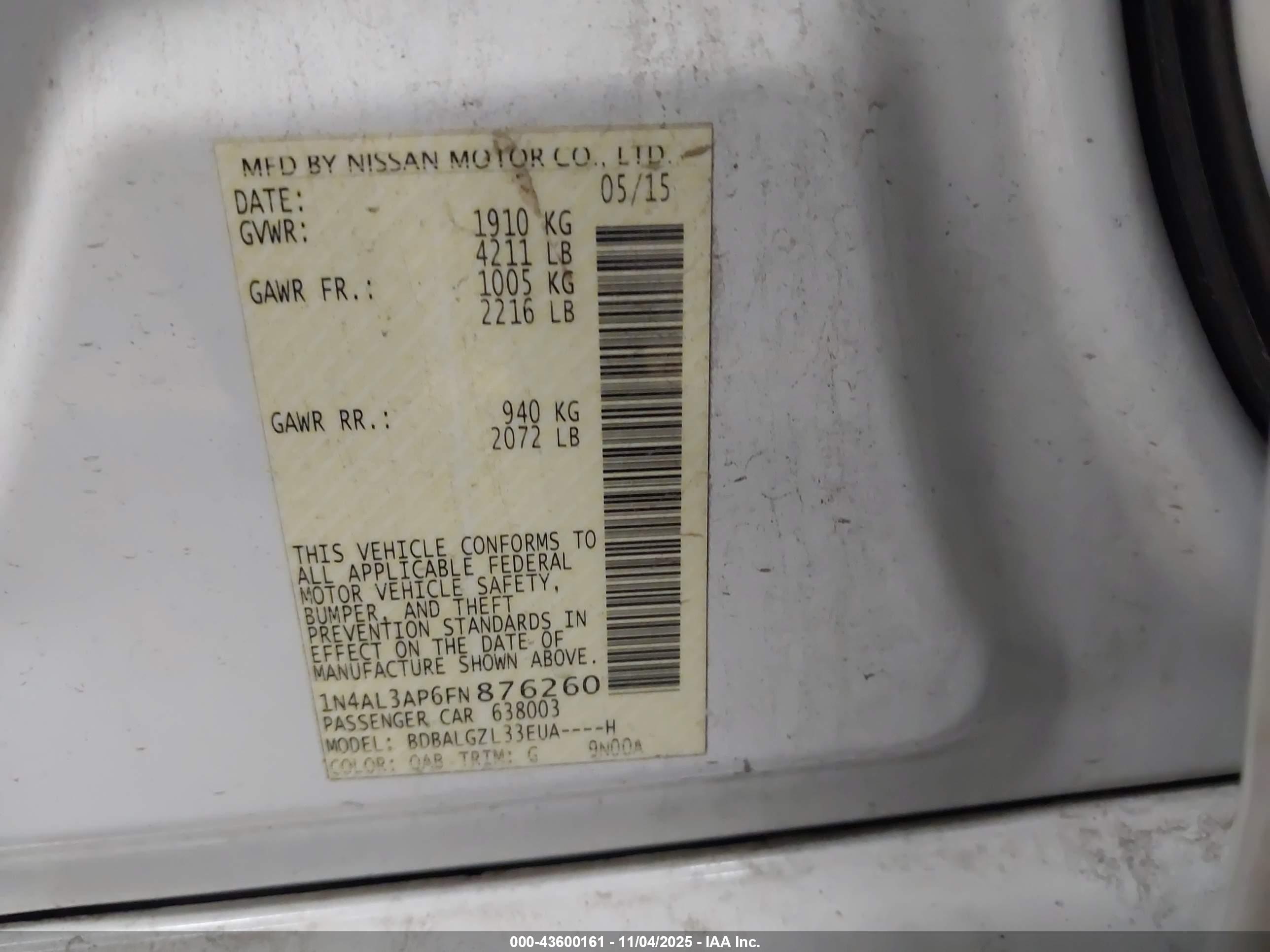 NISSAN ALTIMA image 9
