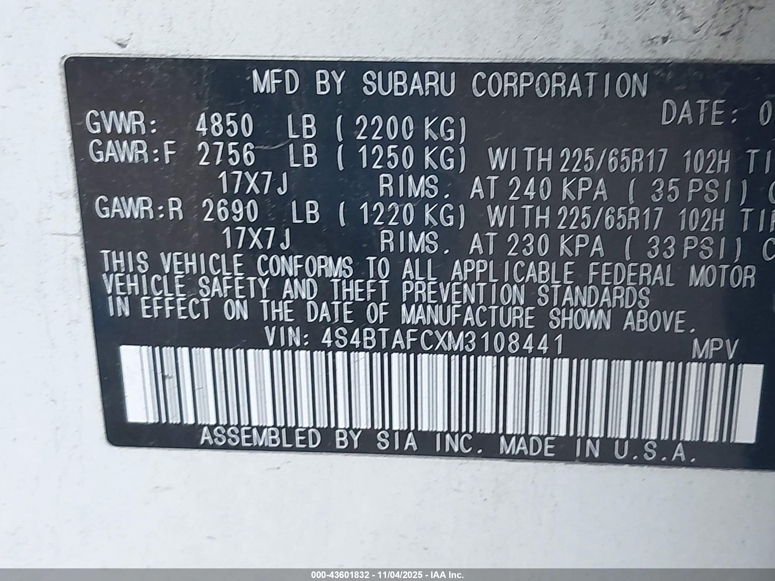 SUBARU OUTBACK image 9