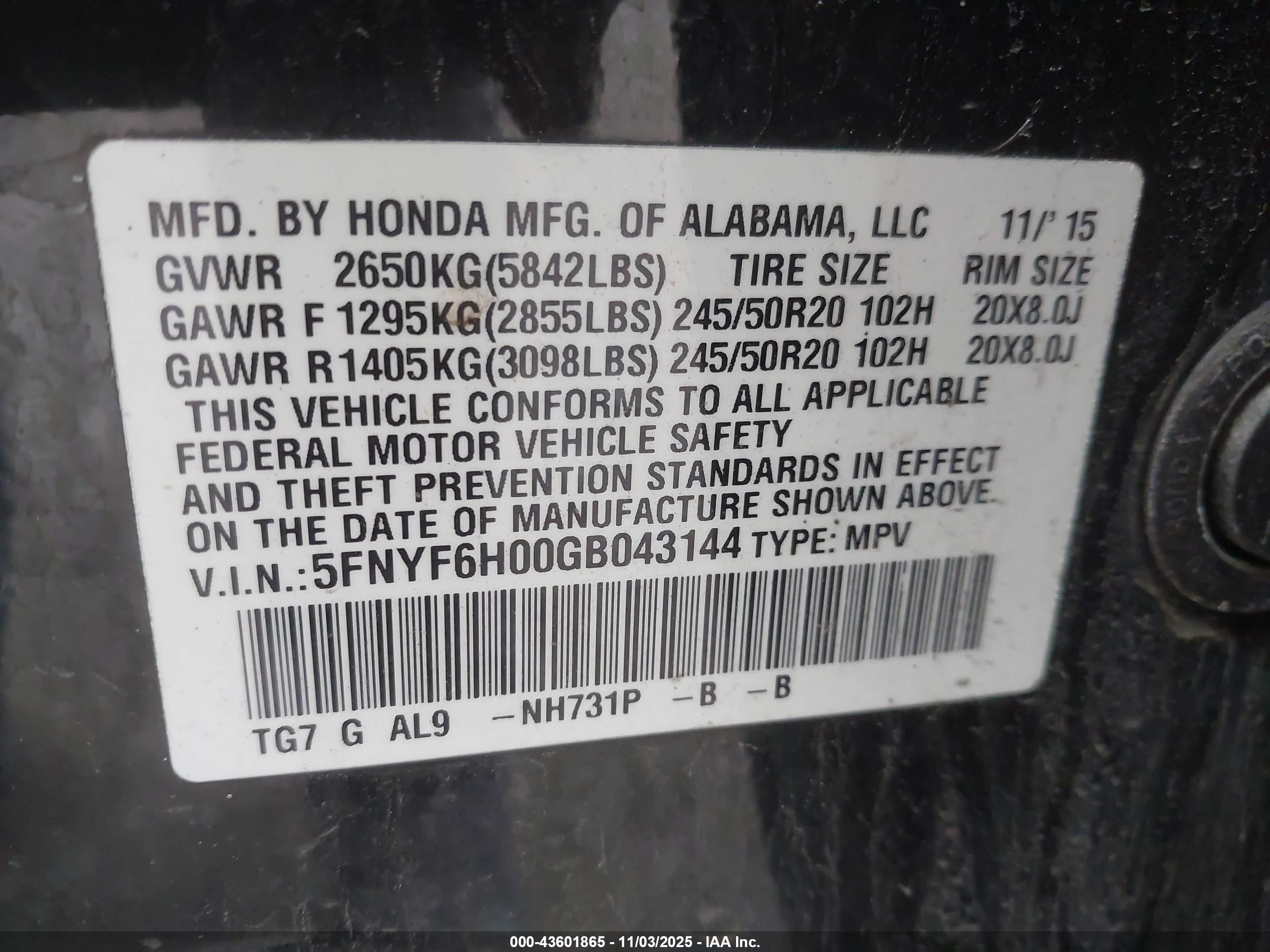 HONDA PILOT image 9