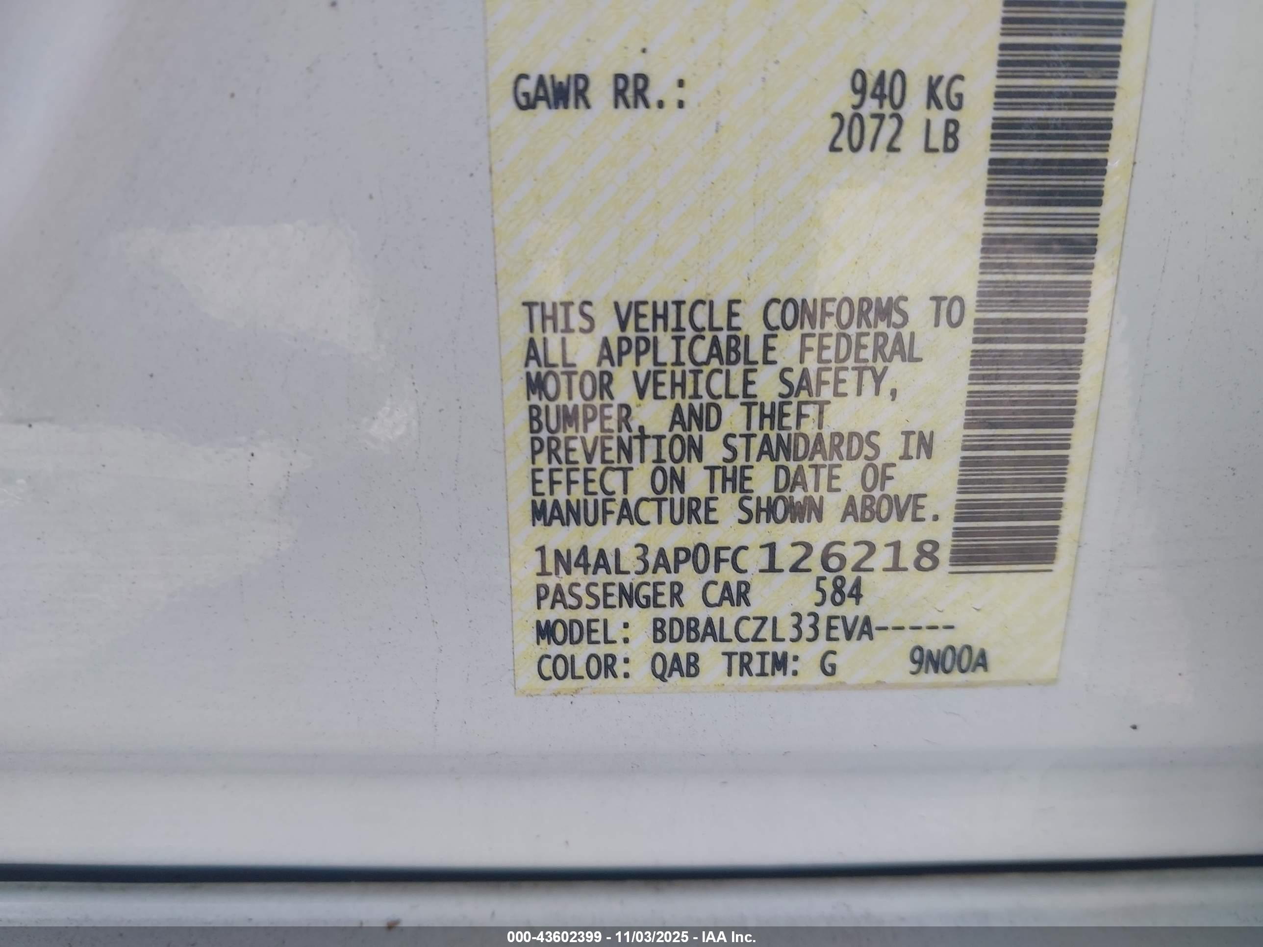 NISSAN ALTIMA image 9