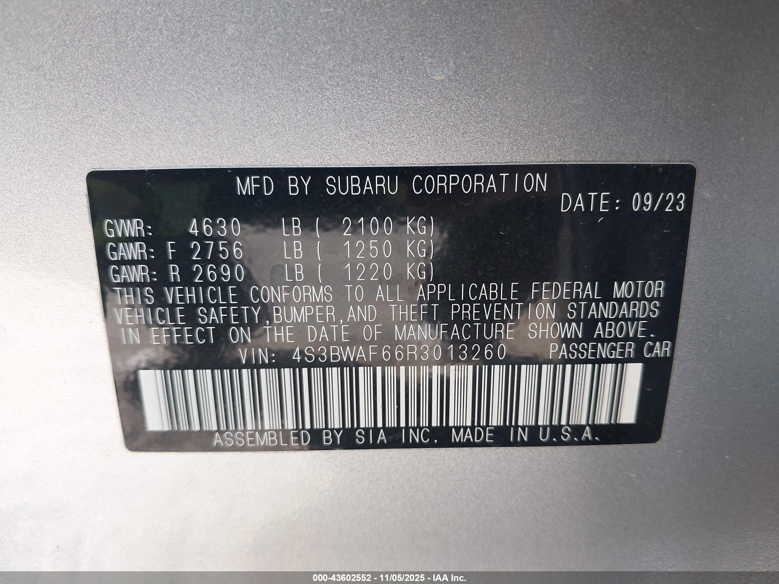 SUBARU LEGACY image 9