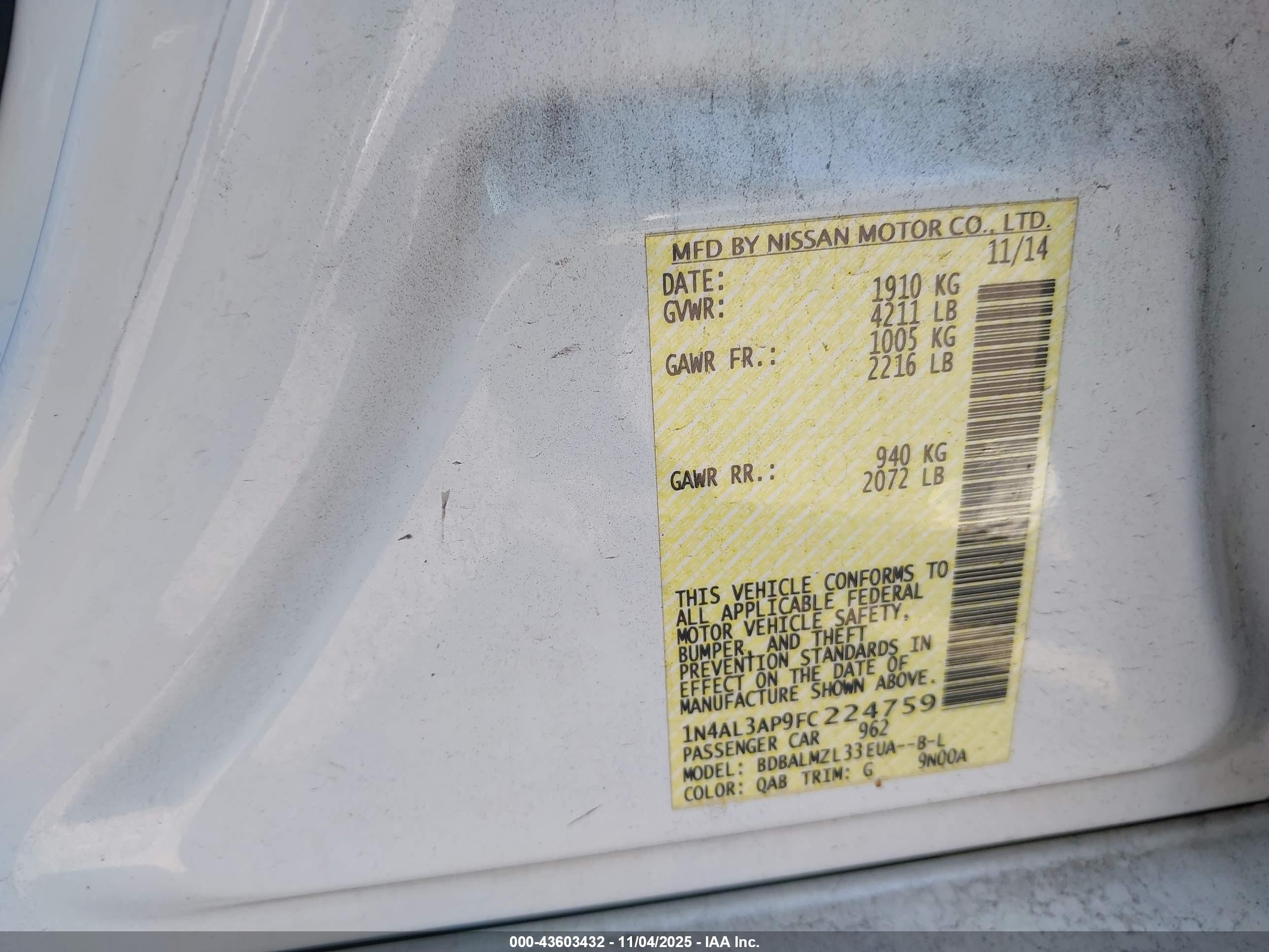 NISSAN ALTIMA image 9