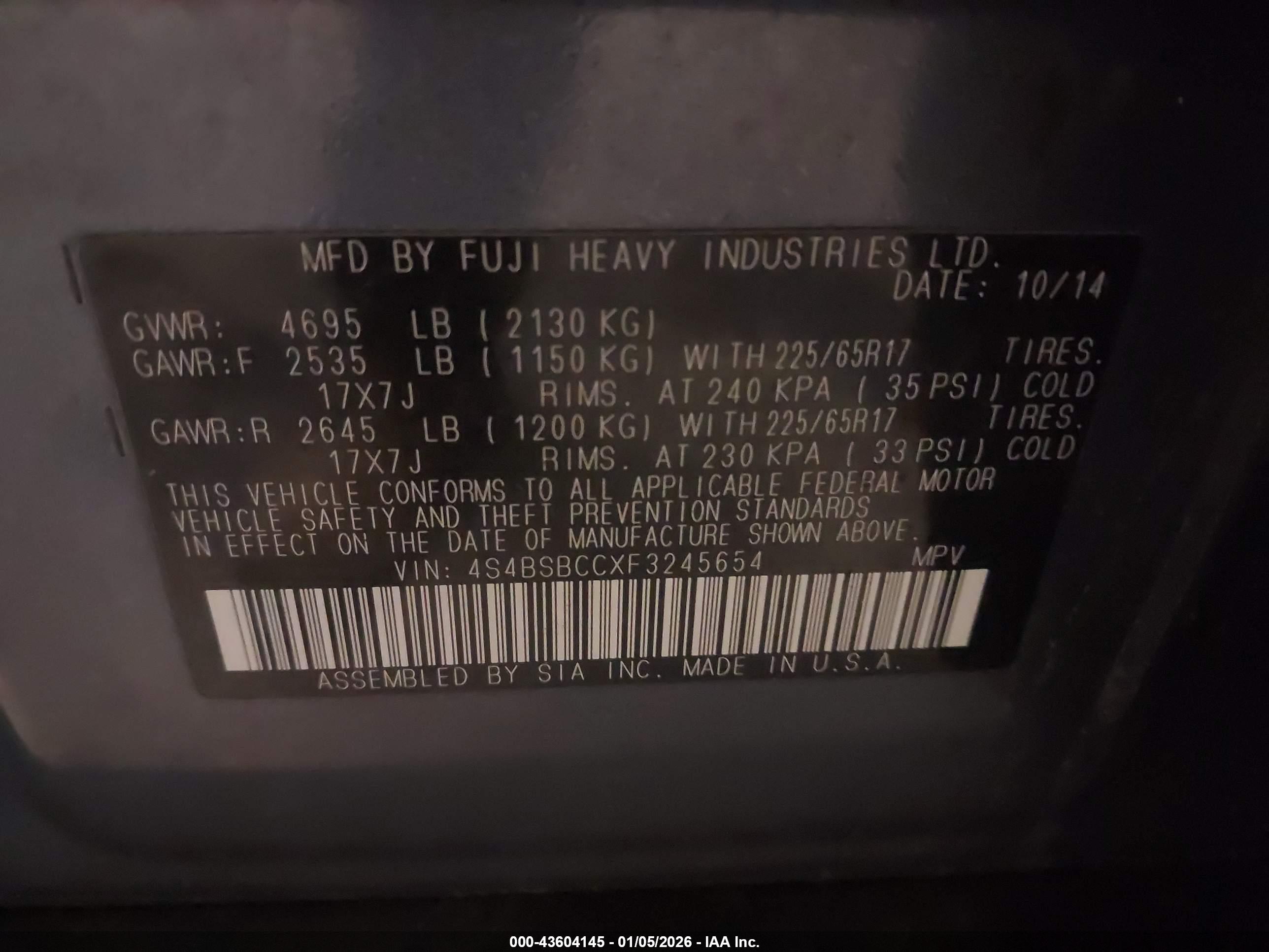 SUBARU OUTBACK image 9
