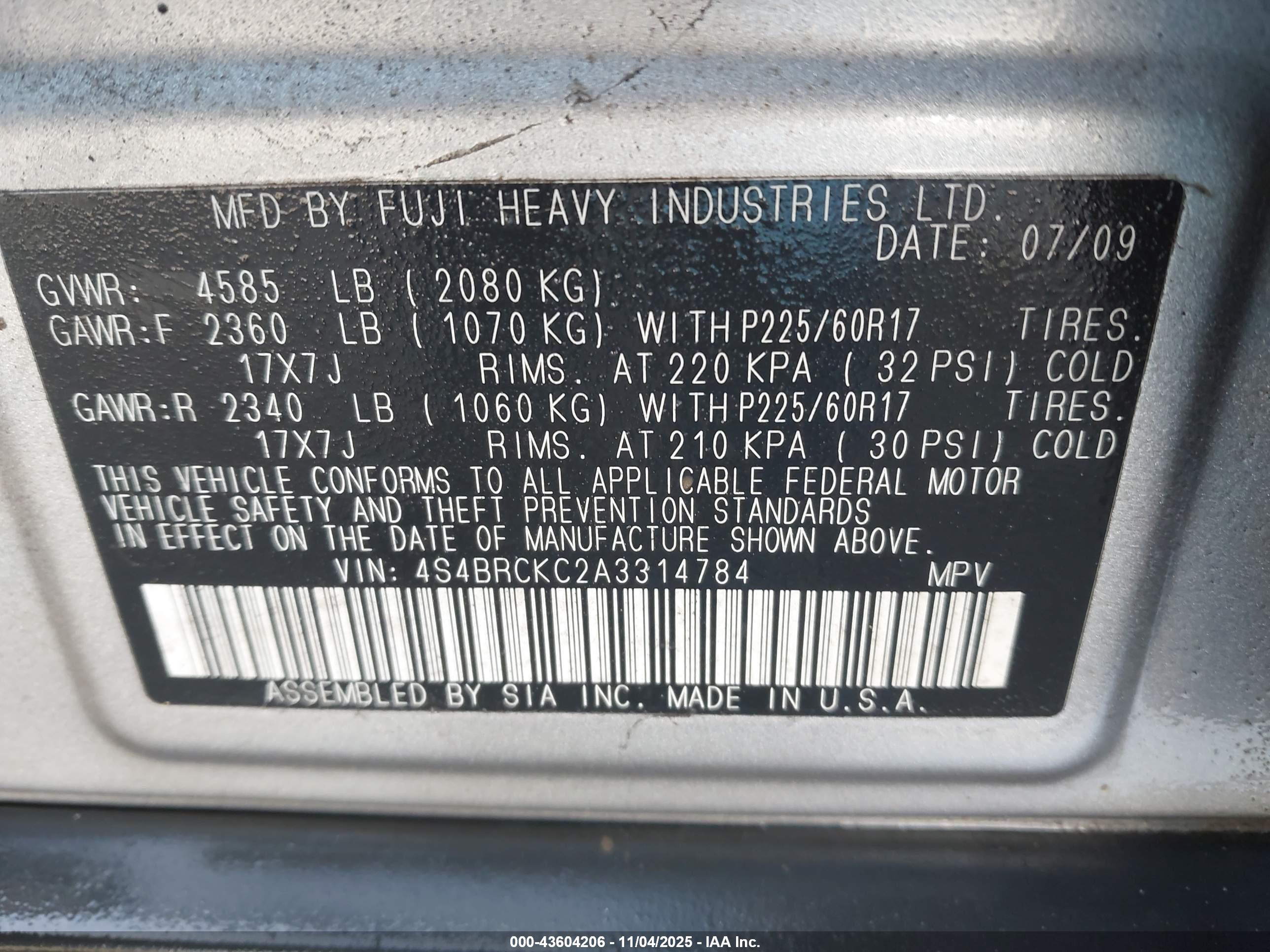 SUBARU OUTBACK image 9