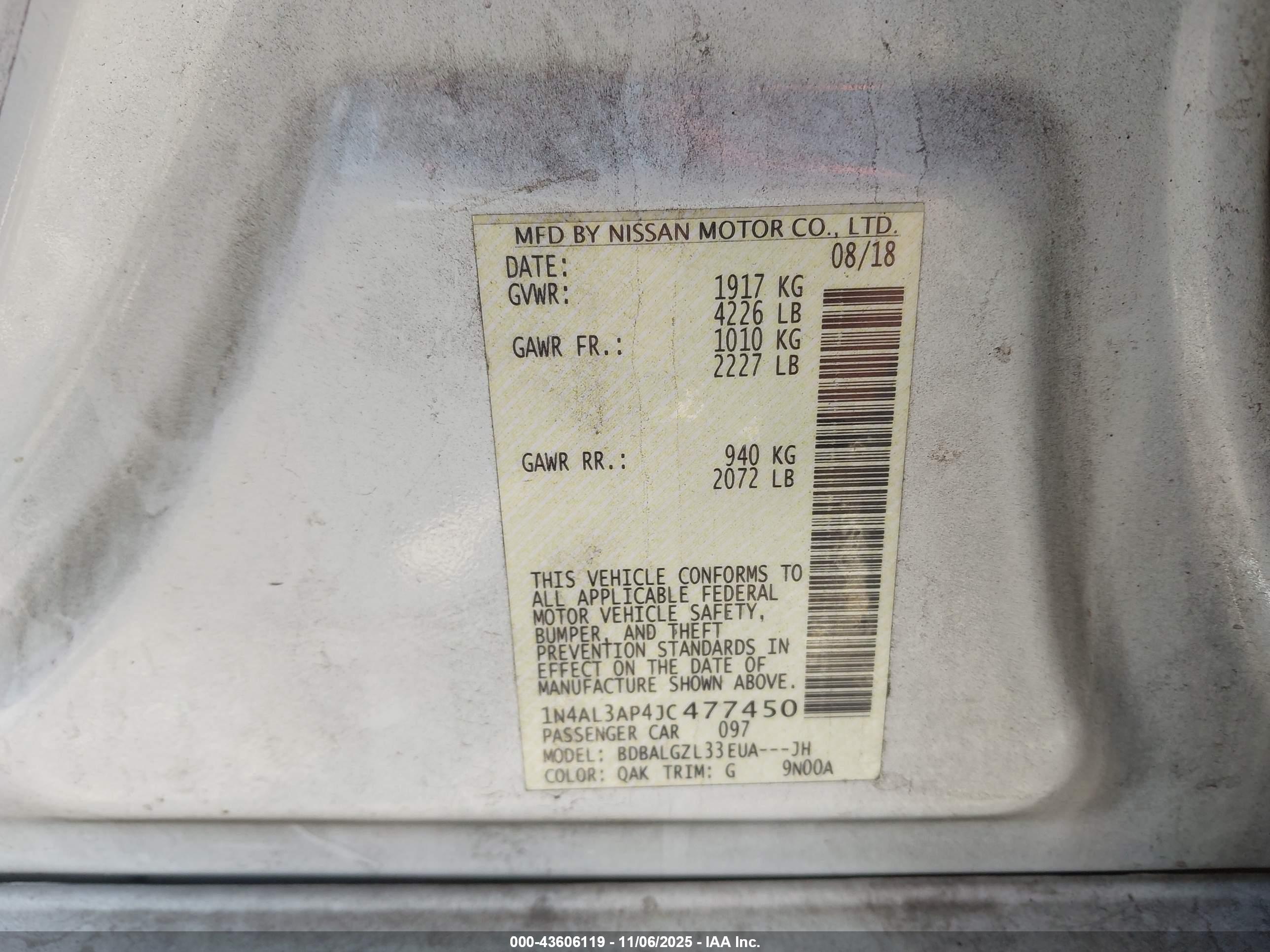 NISSAN ALTIMA image 9