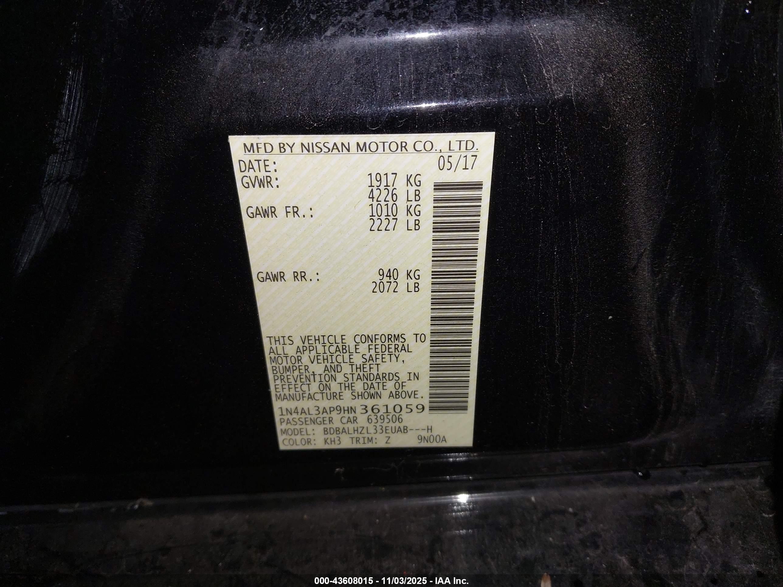 NISSAN ALTIMA image 9