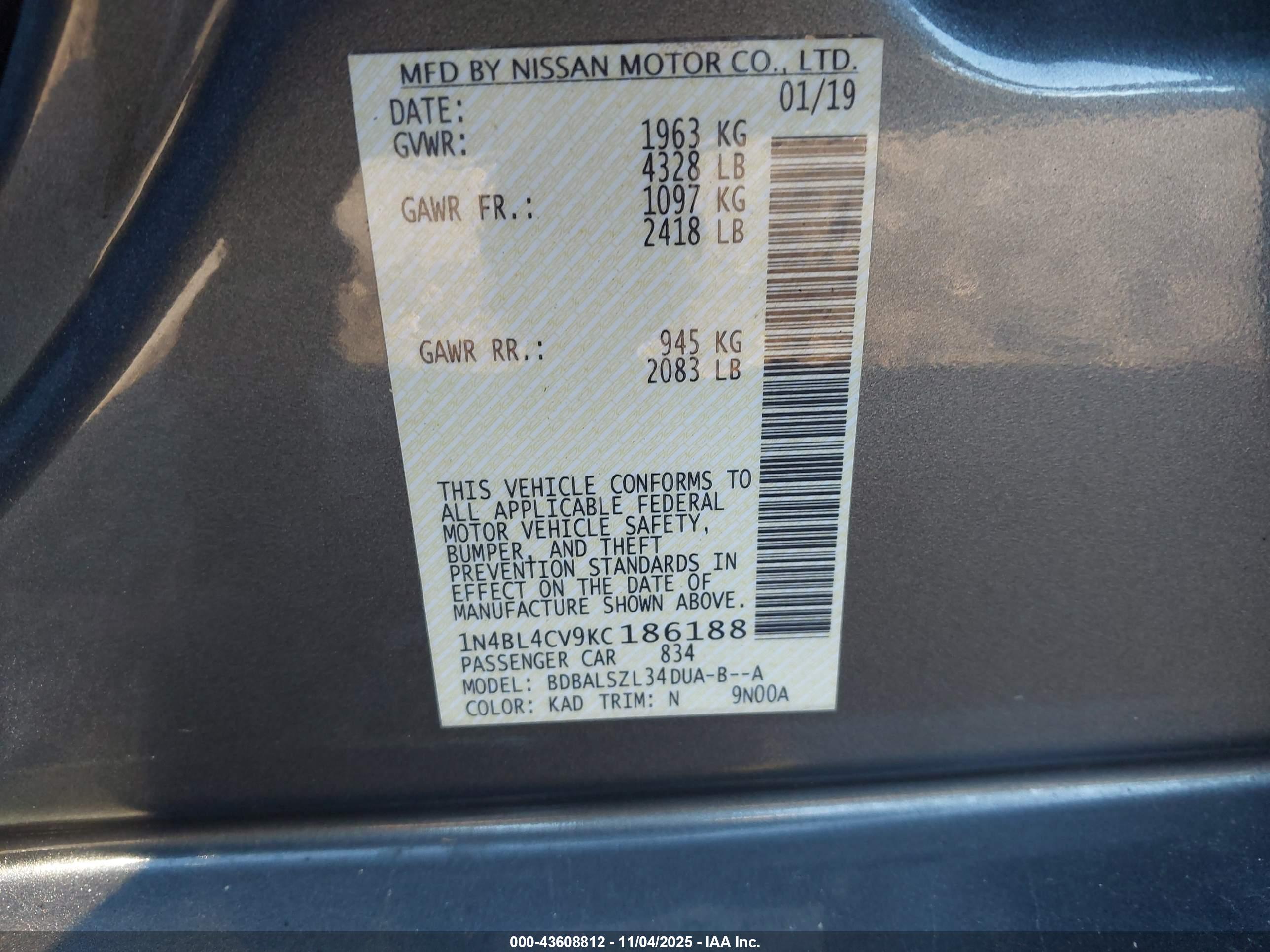 NISSAN ALTIMA image 9
