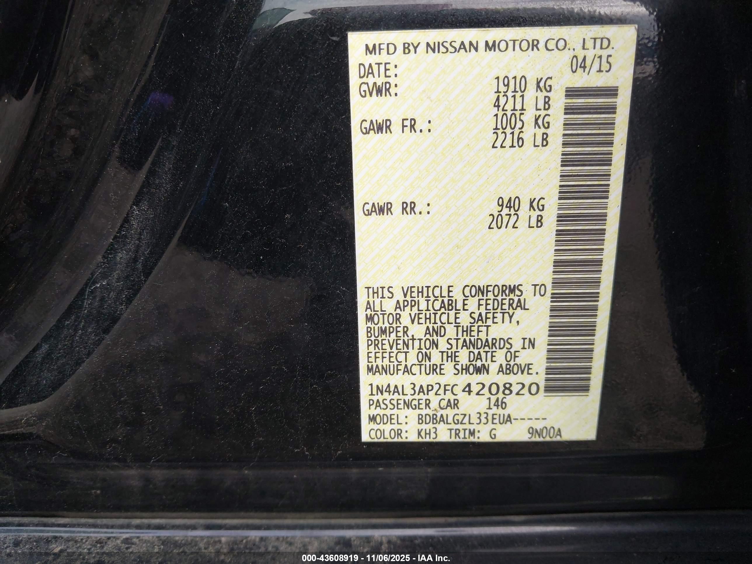 NISSAN ALTIMA image 9