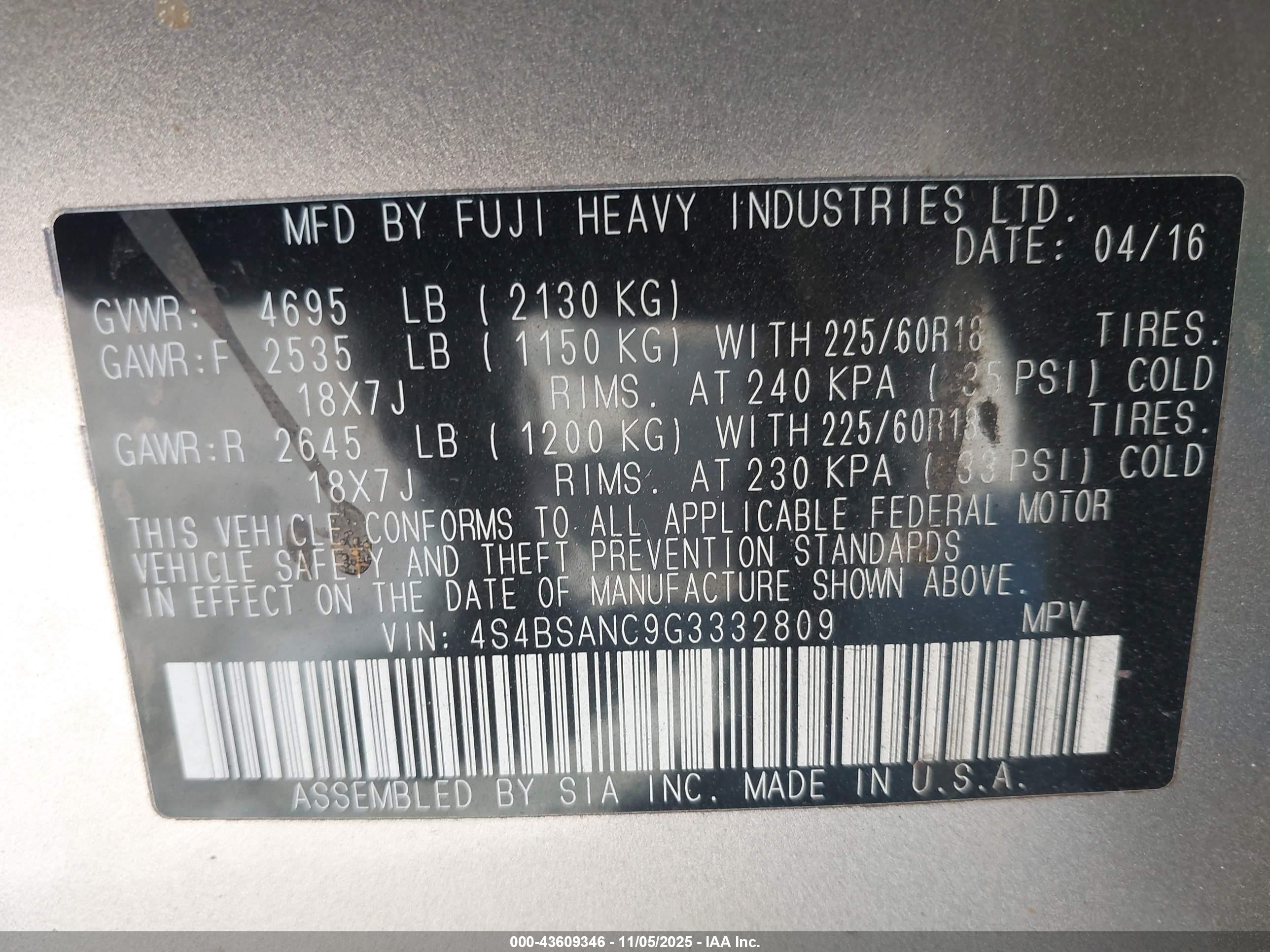 SUBARU OUTBACK image 9