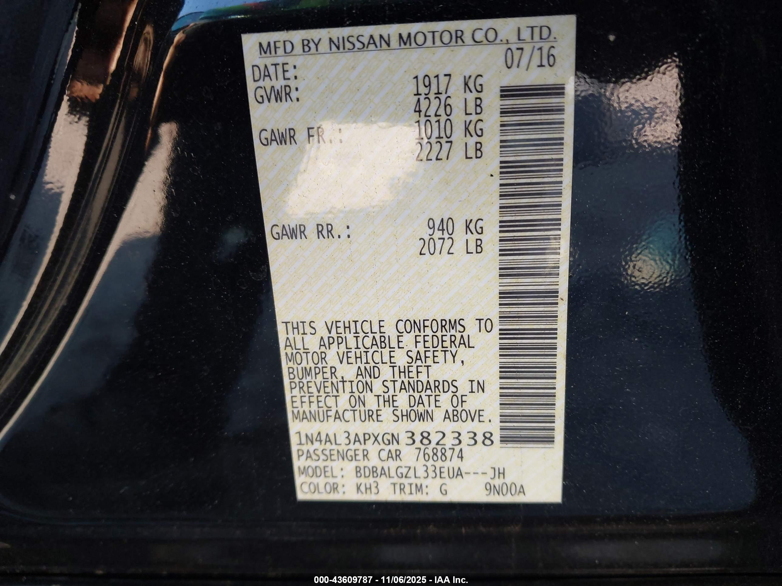 NISSAN ALTIMA image 9