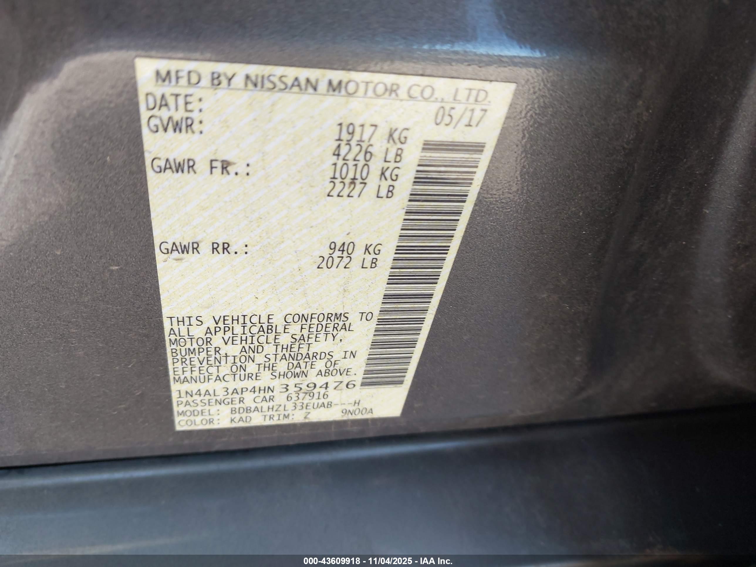 NISSAN ALTIMA image 9