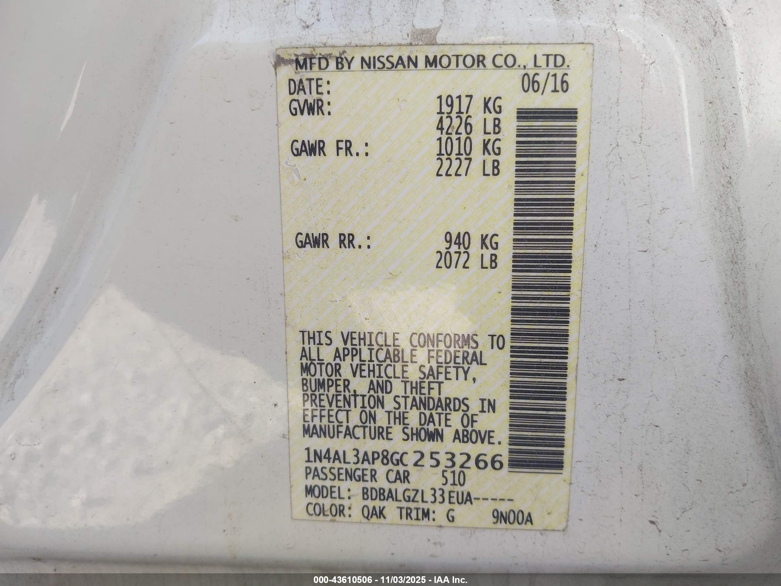 NISSAN ALTIMA image 9