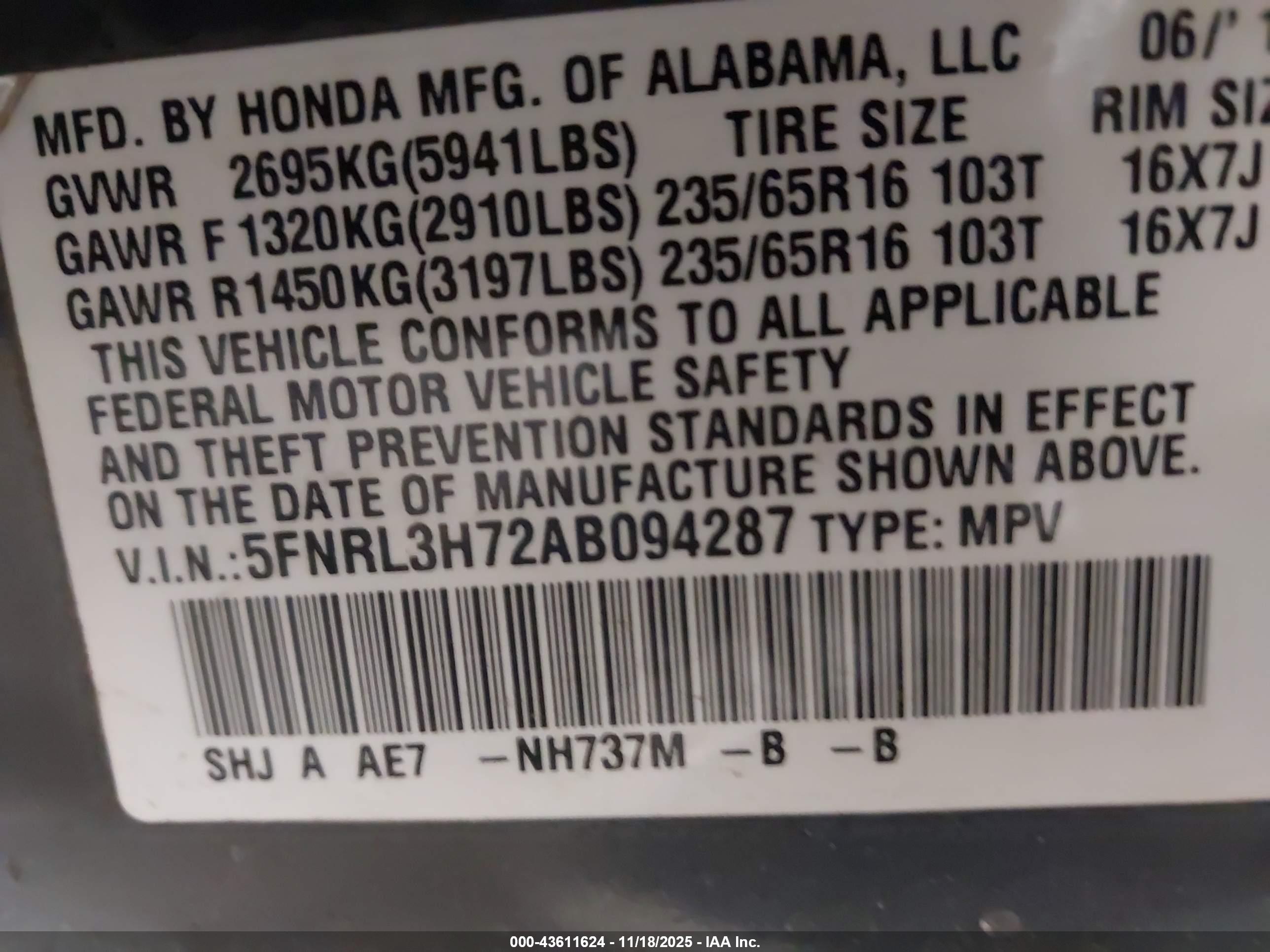 HONDA ODYSSEY image 9