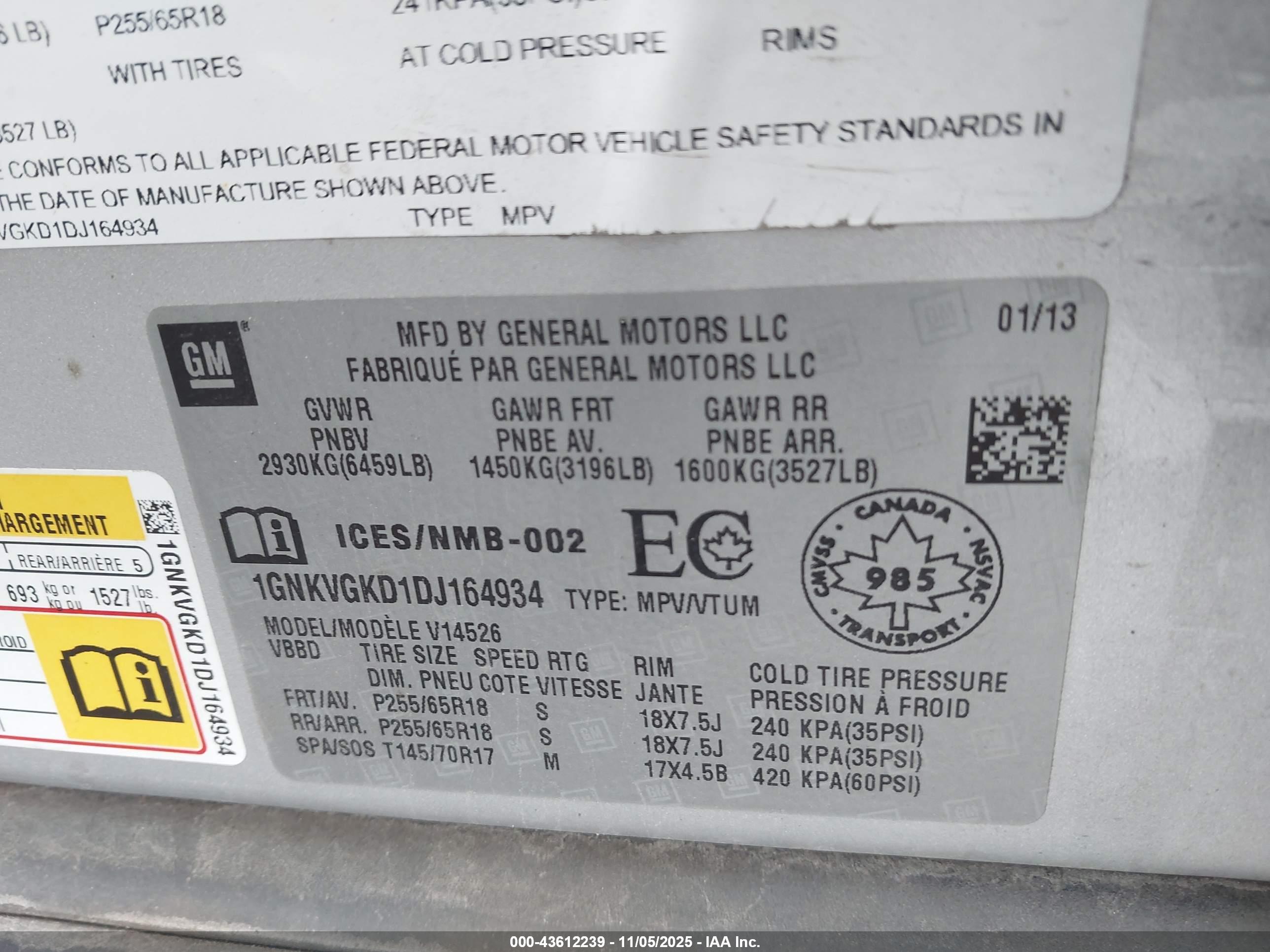 CHEVROLET TRAVERSE image 9