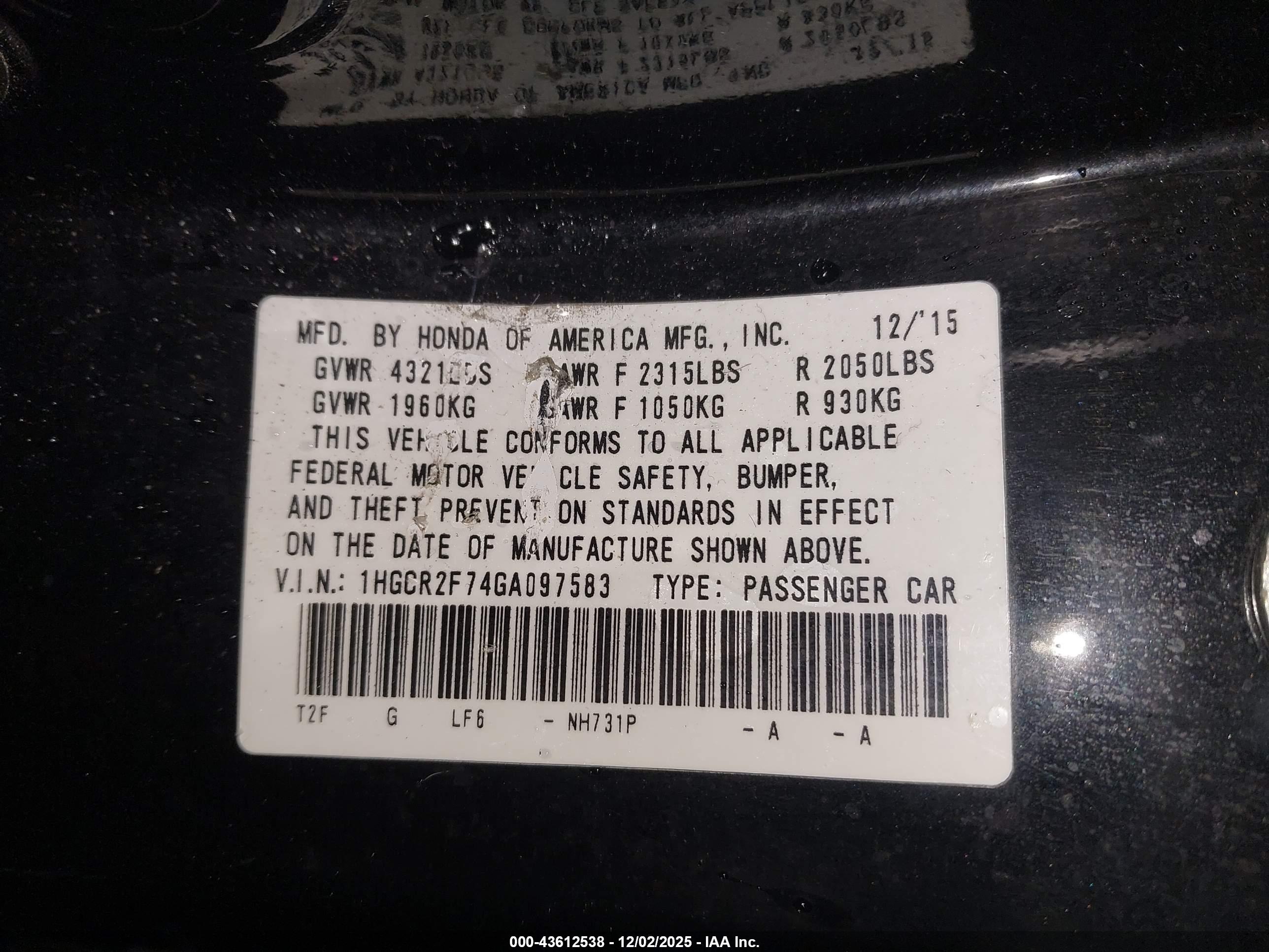 HONDA ACCORD image 9