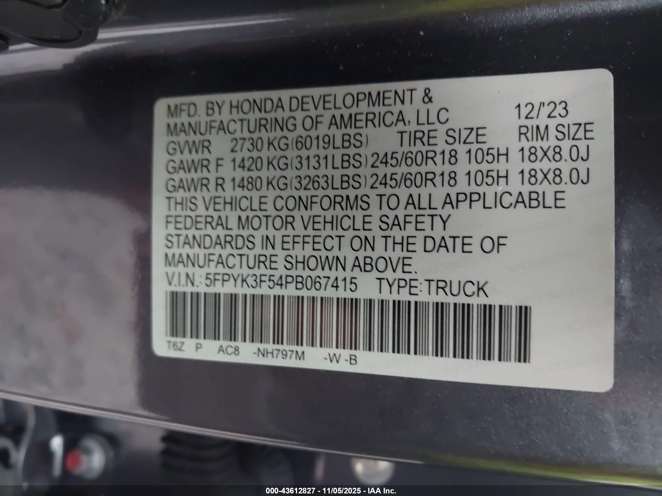 HONDA RIDGELINE image 9