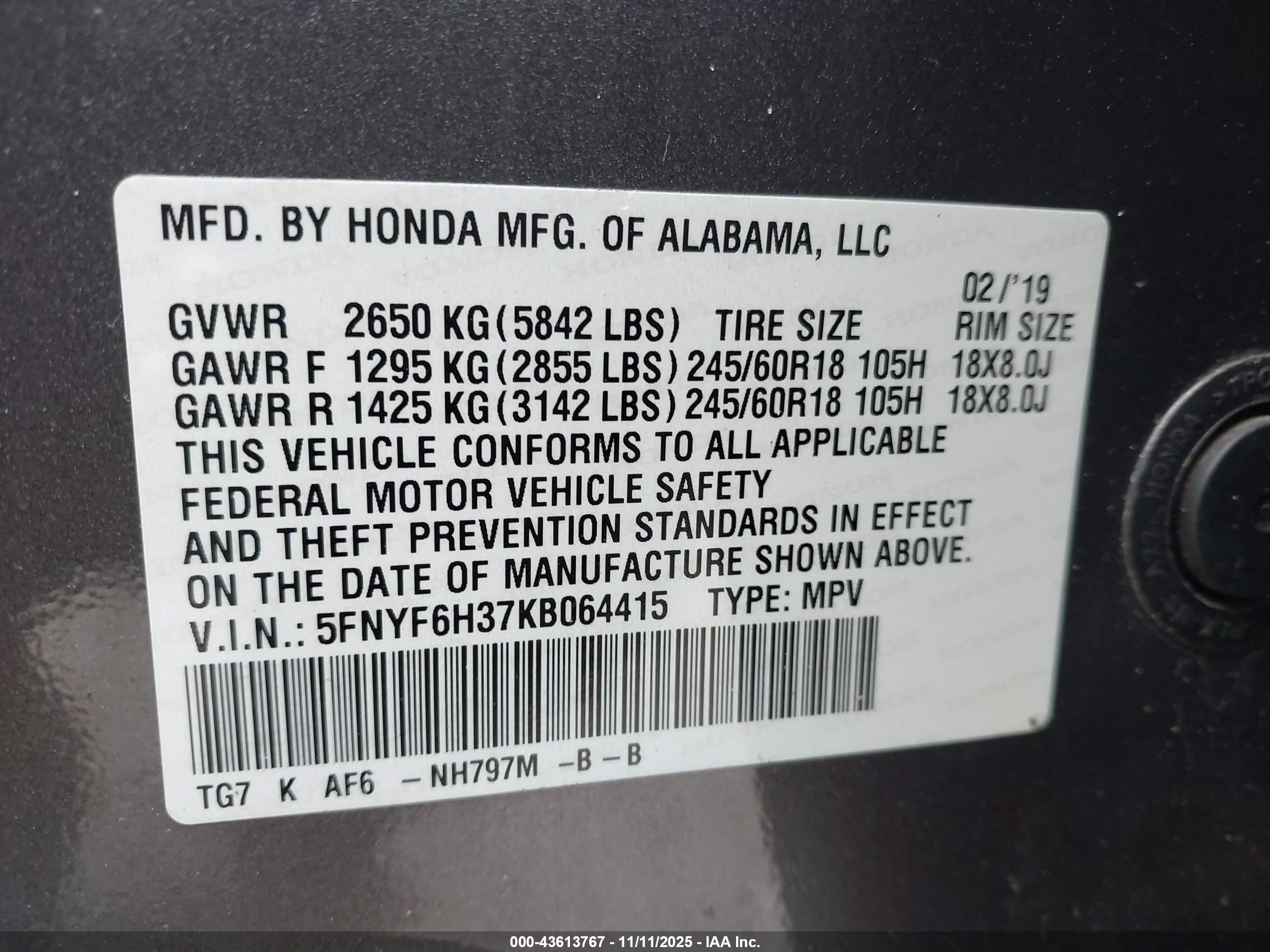 HONDA PILOT image 9