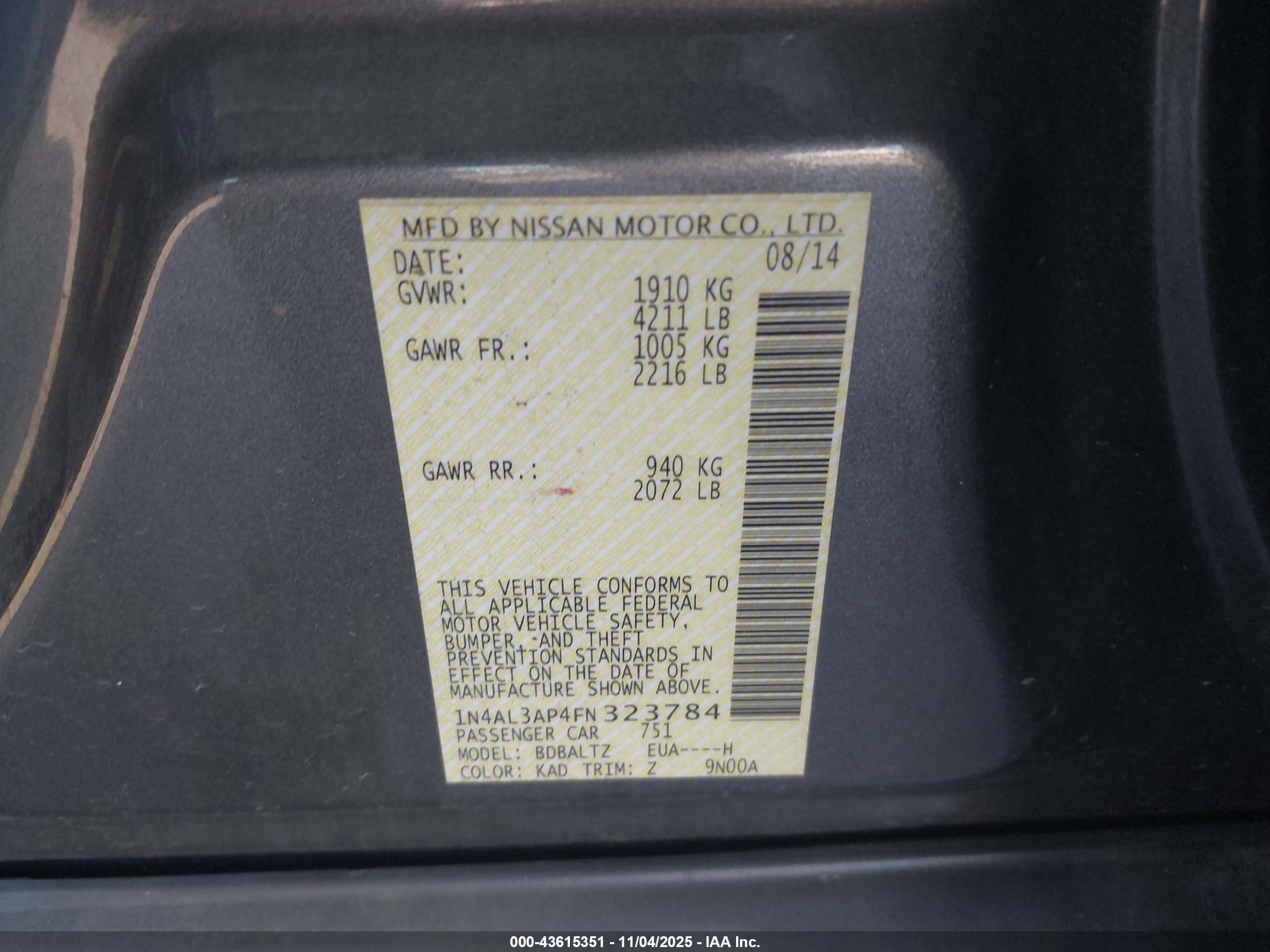 NISSAN ALTIMA image 9