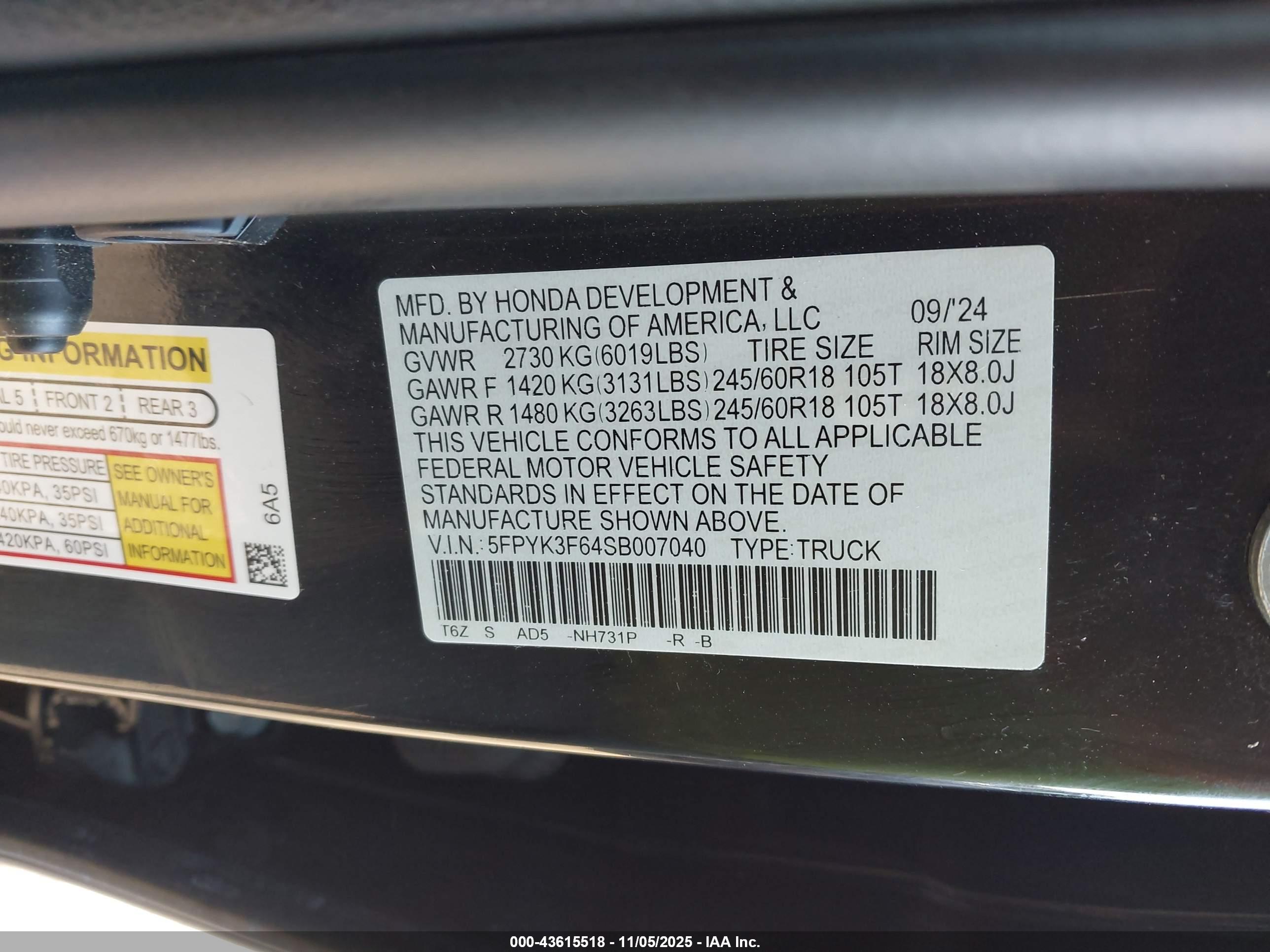 HONDA RIDGELINE image 9
