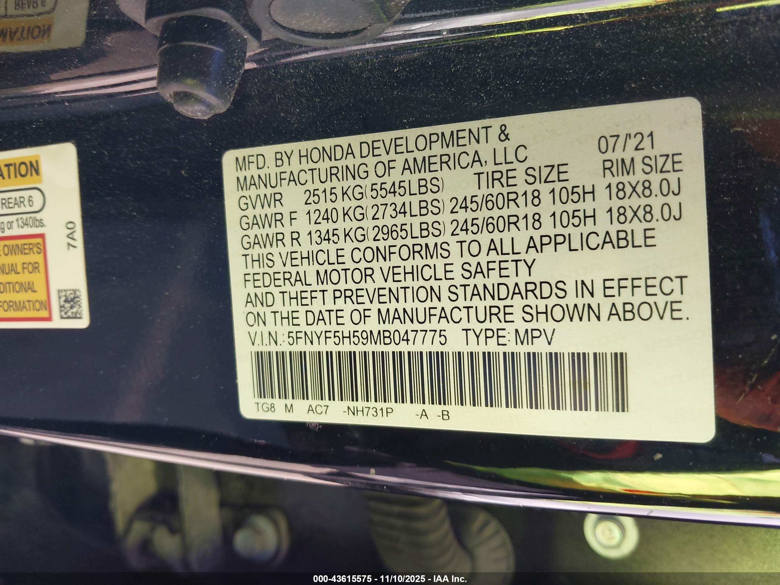HONDA PILOT image 9