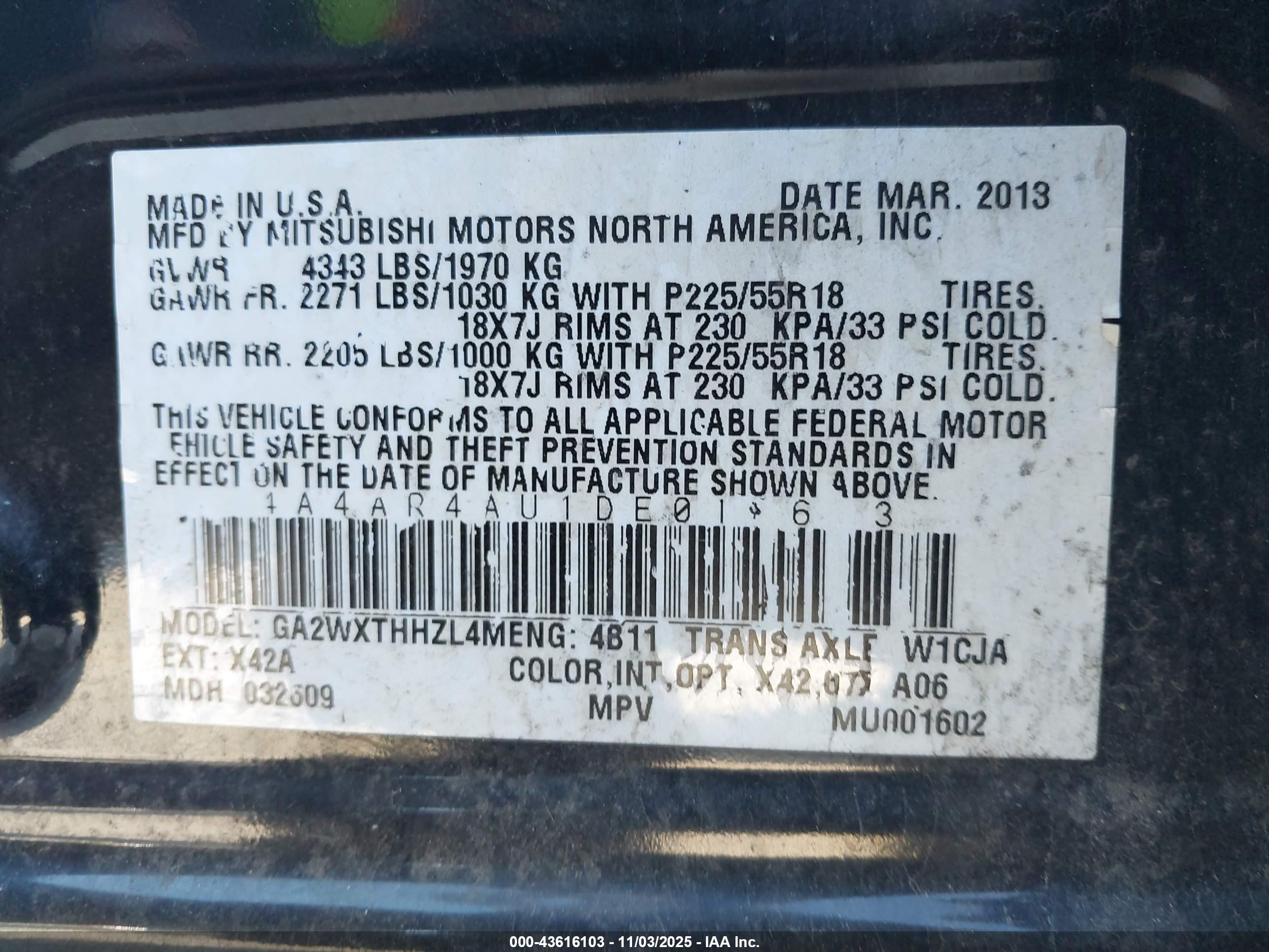 MITSUBISHI OUTLANDER image 9