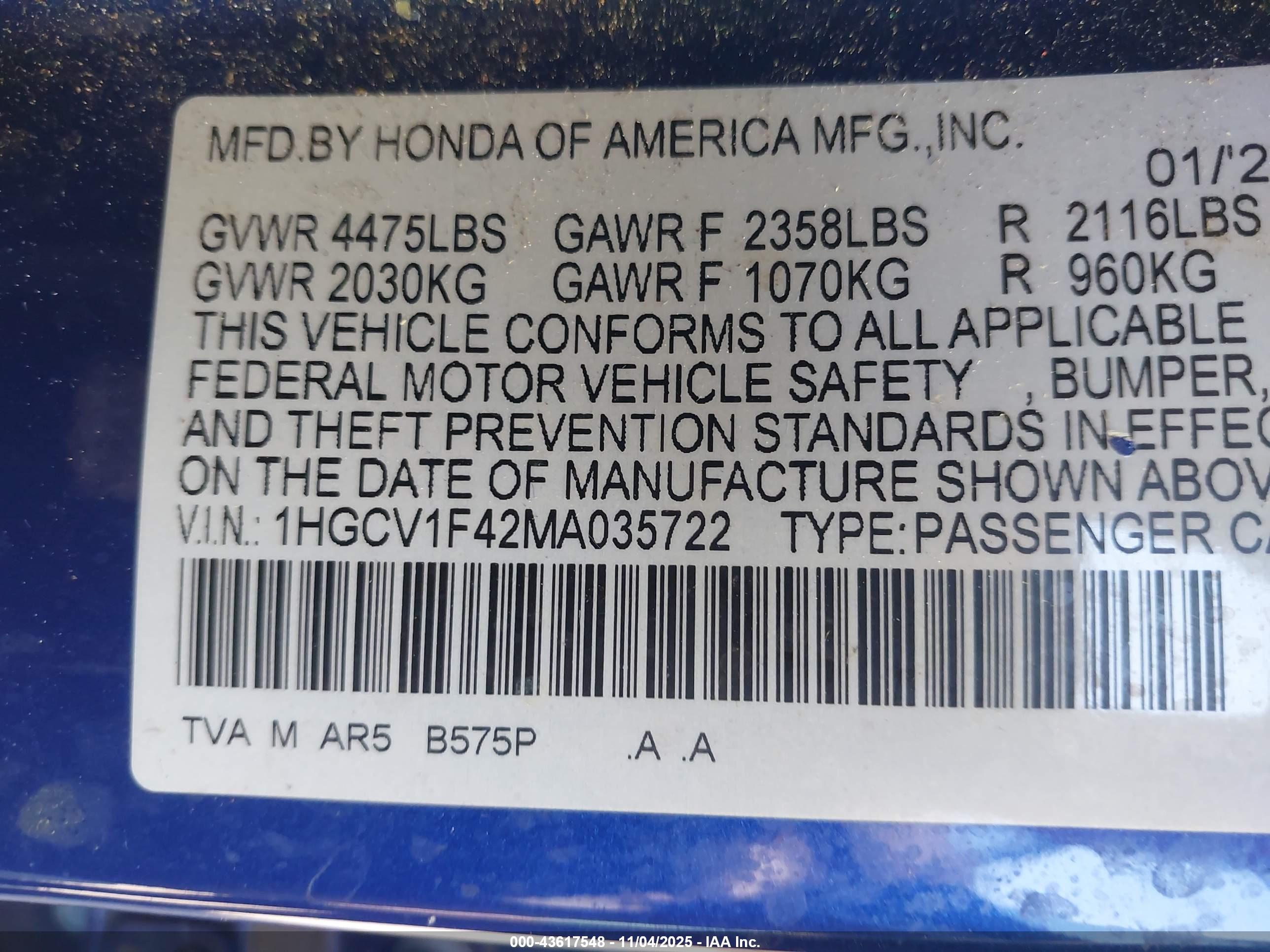 HONDA ACCORD image 9