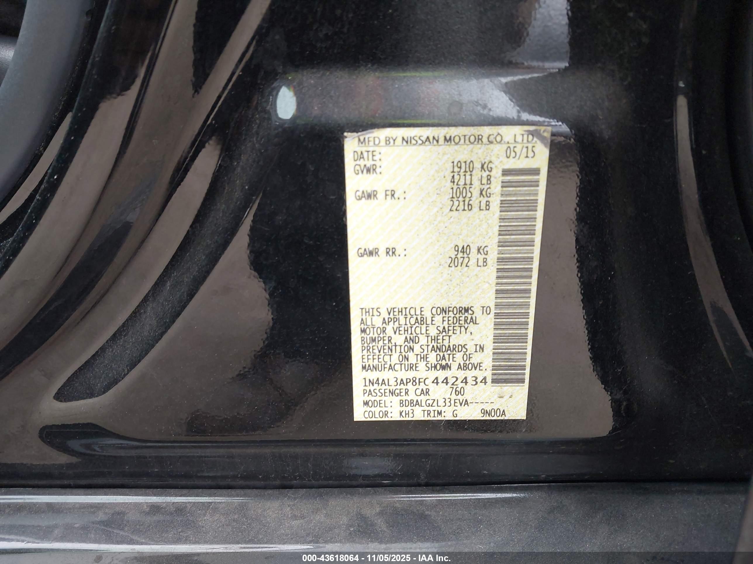 NISSAN ALTIMA image 9