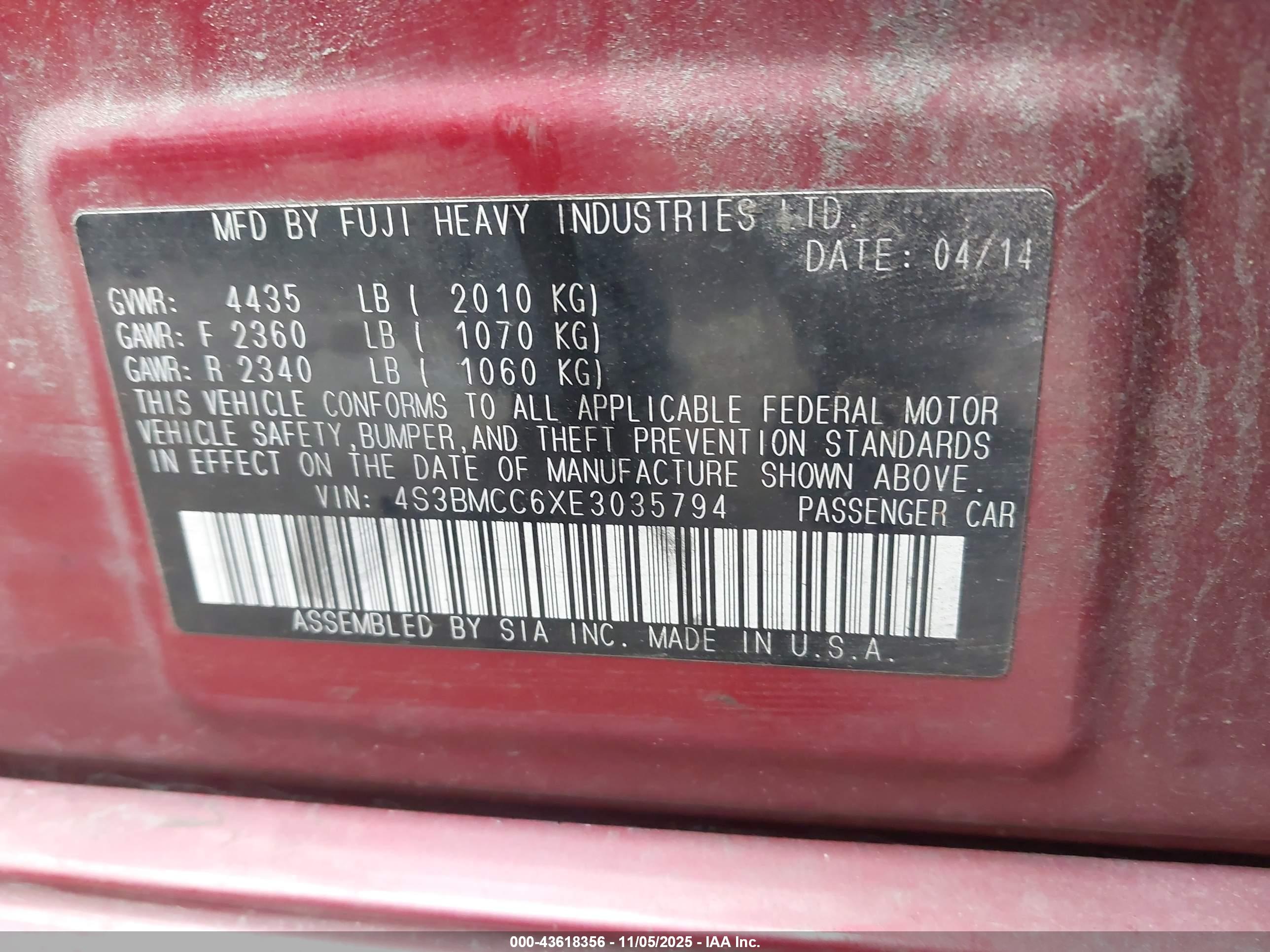SUBARU LEGACY image 9