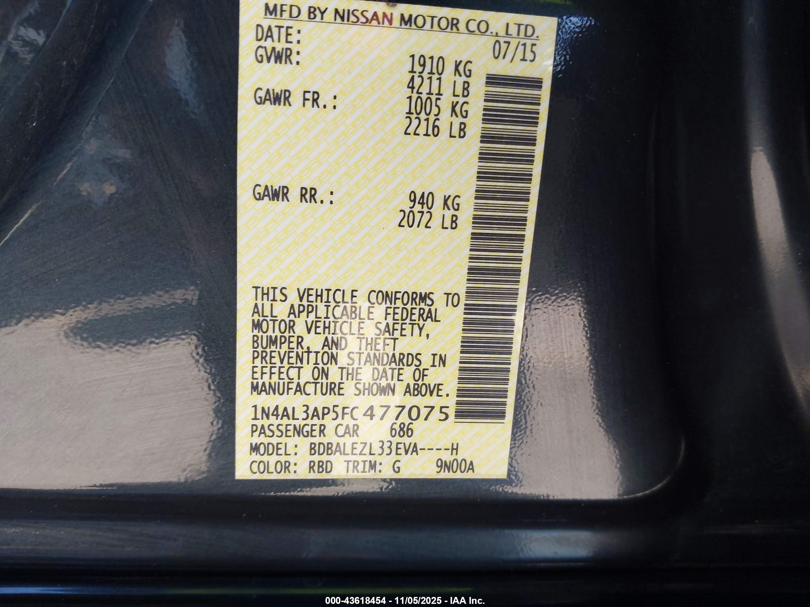 NISSAN ALTIMA image 9