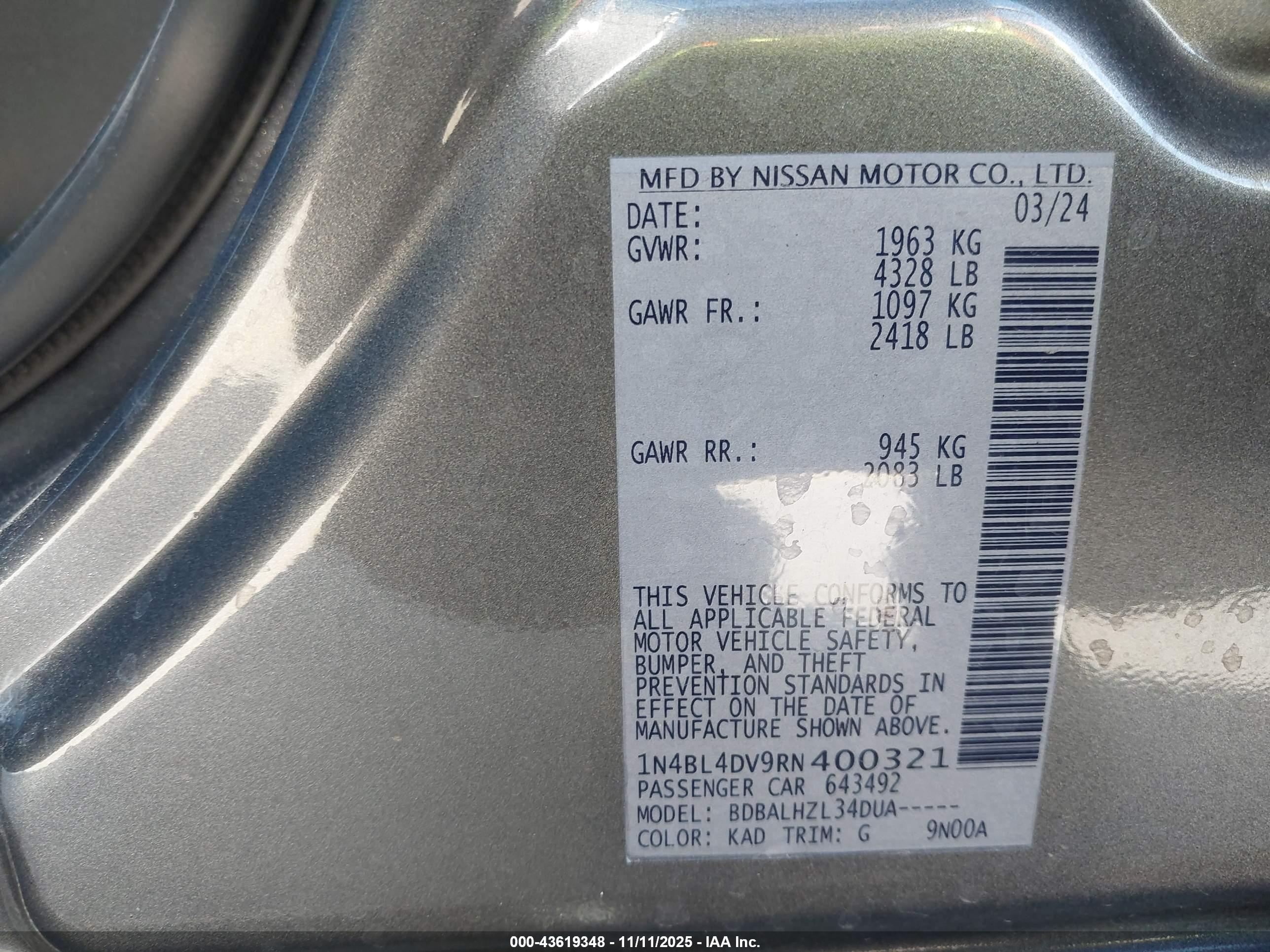 NISSAN ALTIMA image 9