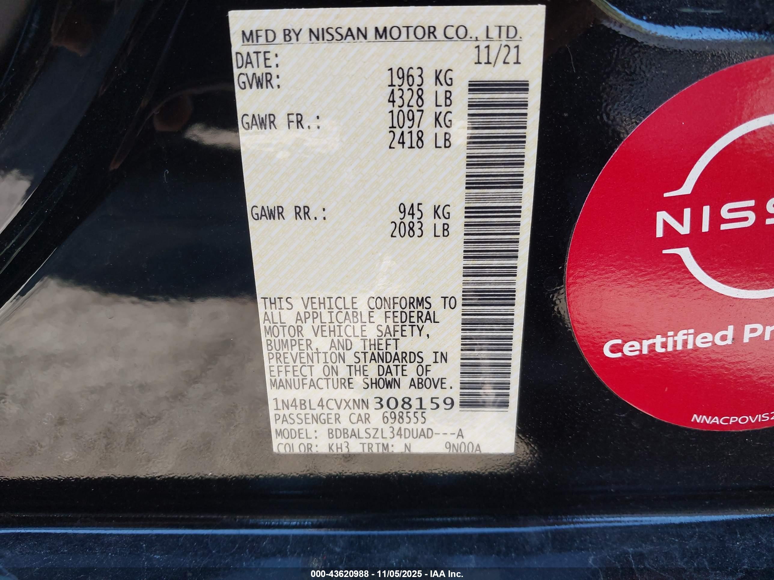NISSAN ALTIMA image 9