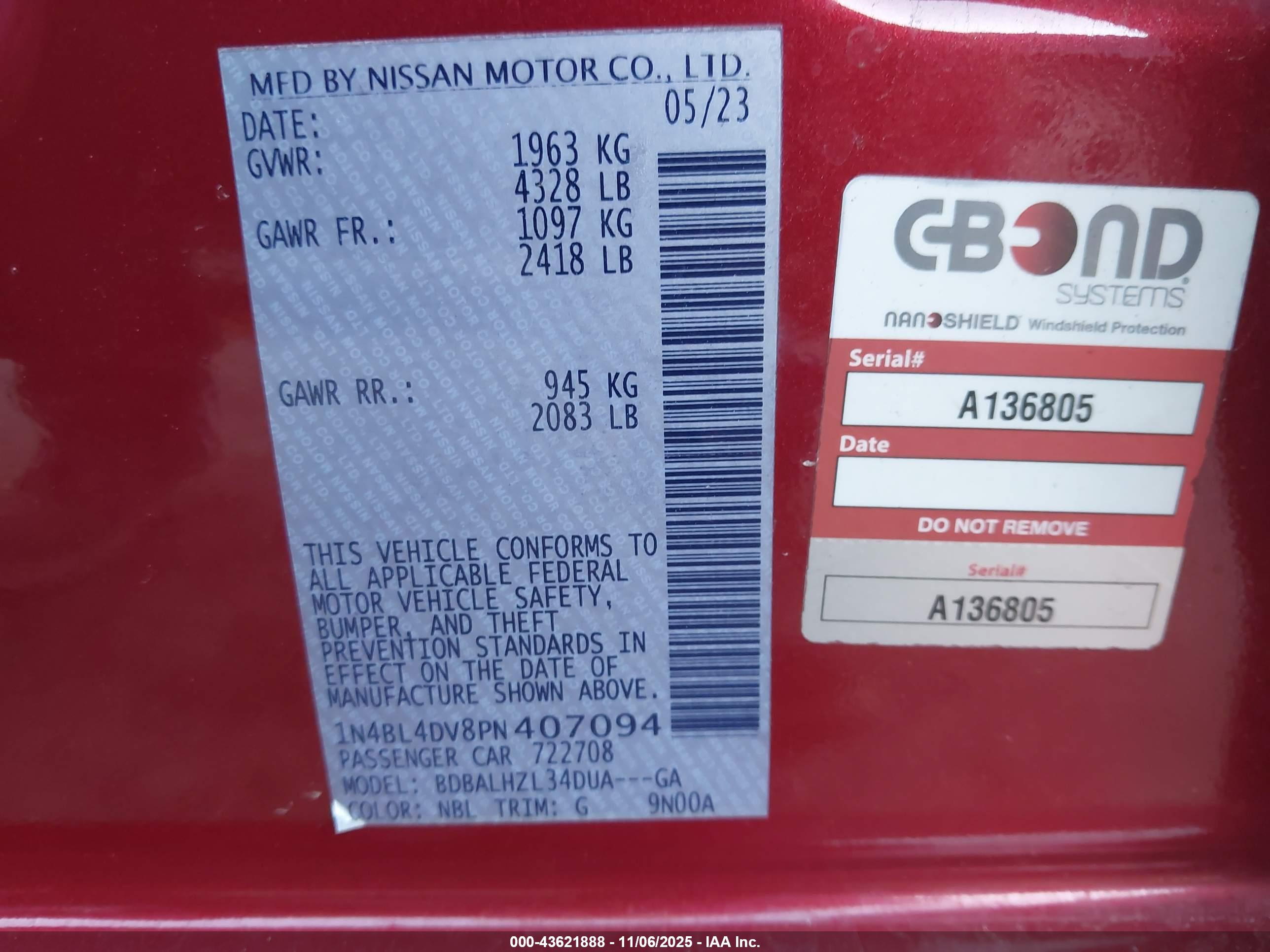 NISSAN ALTIMA image 9
