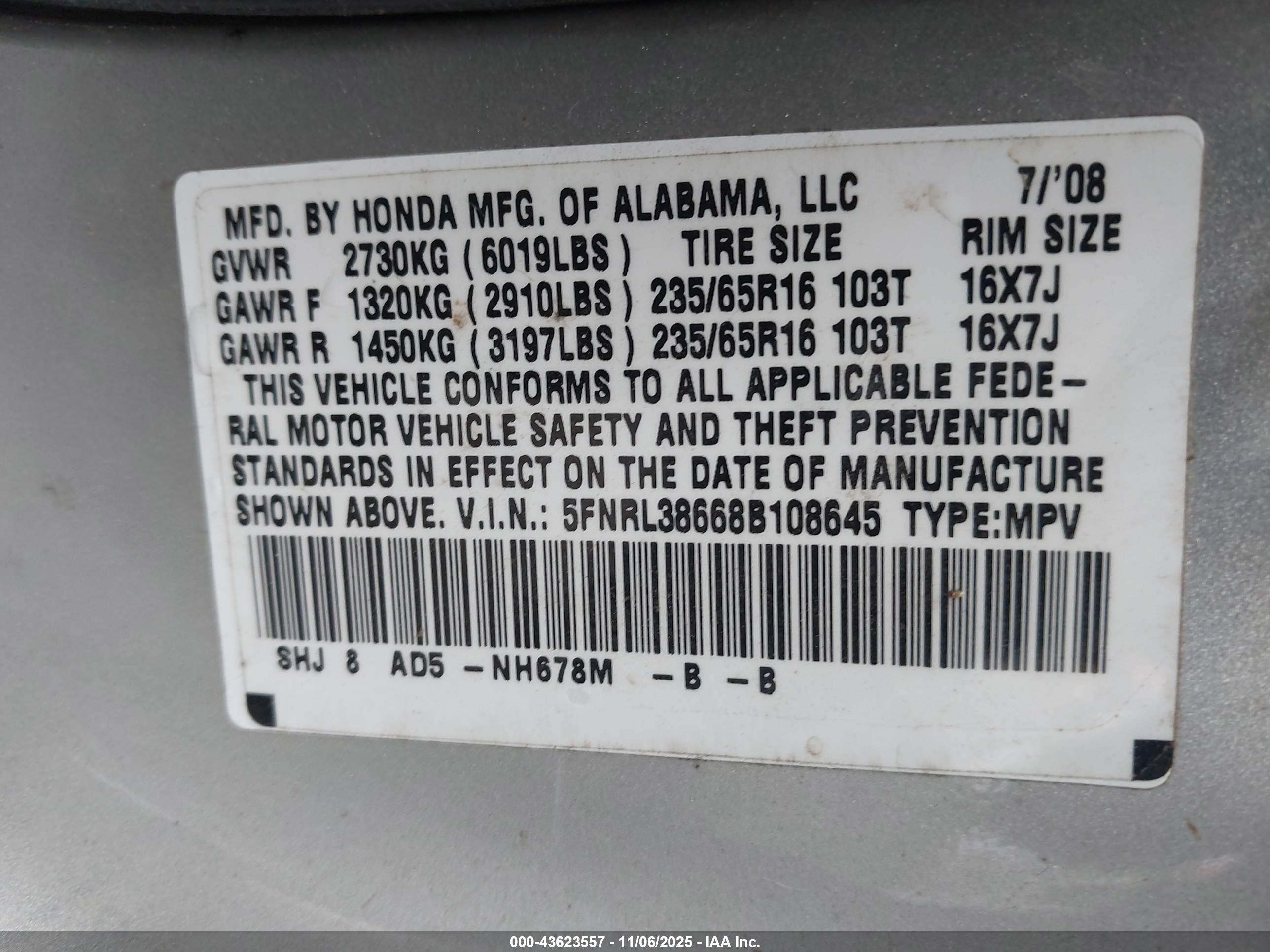 HONDA ODYSSEY image 9