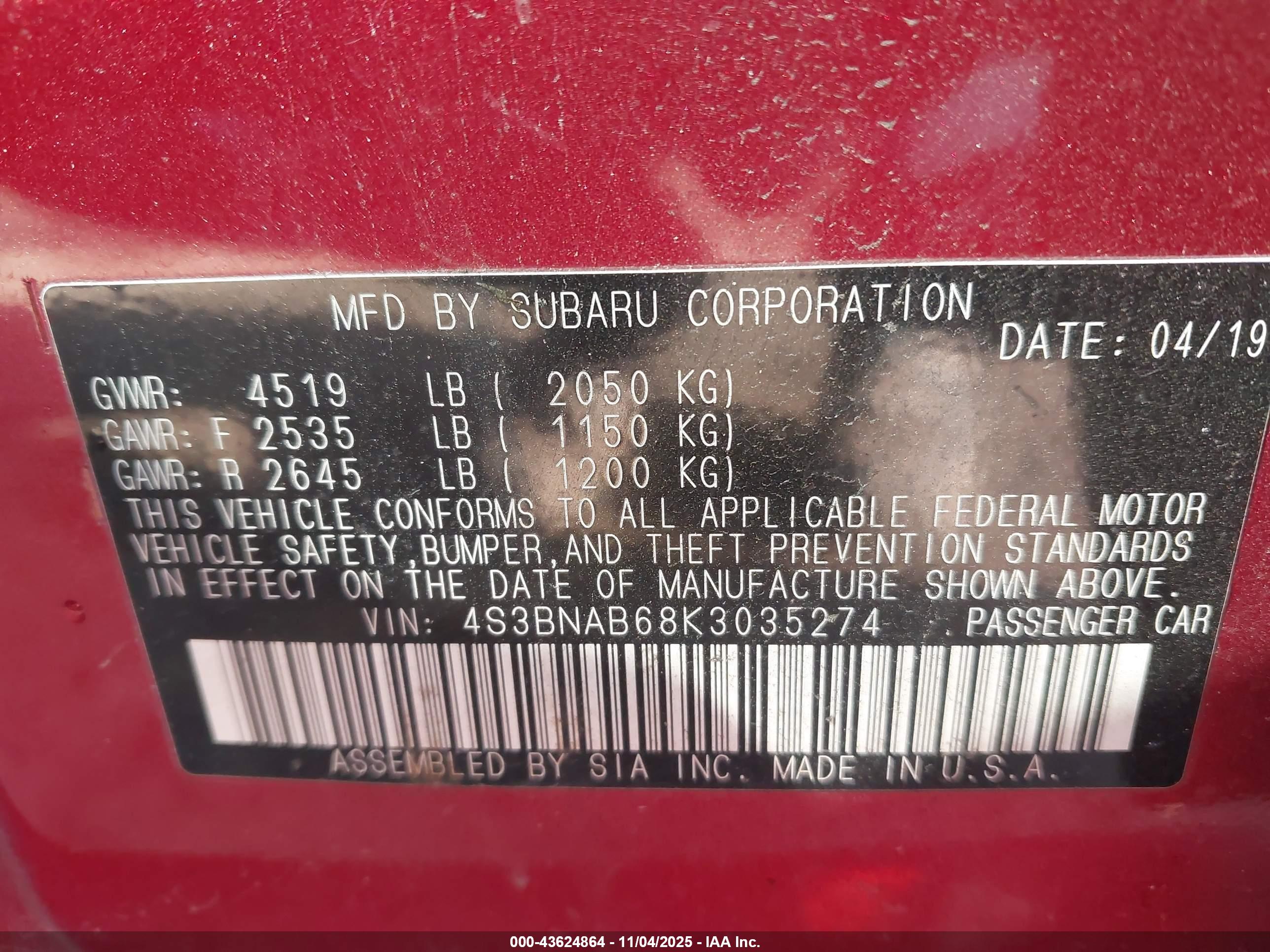 SUBARU LEGACY image 9